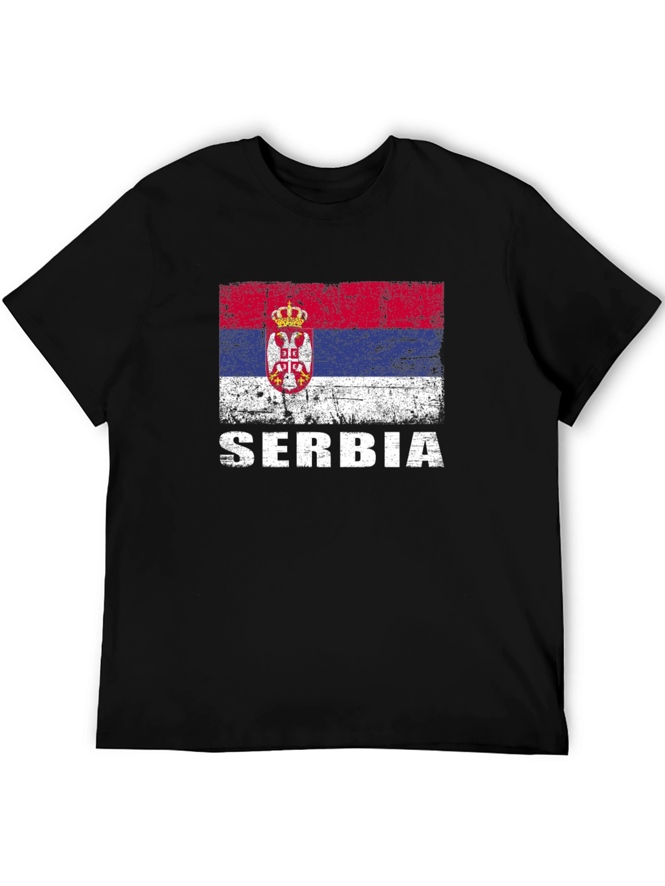 Serbia Flag T-Shirt - Distressed Style