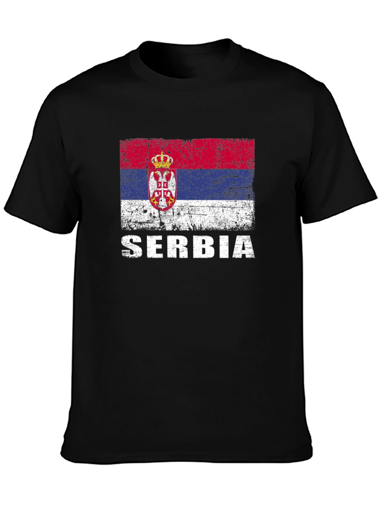 Serbia Flag T-Shirt - Distressed Style