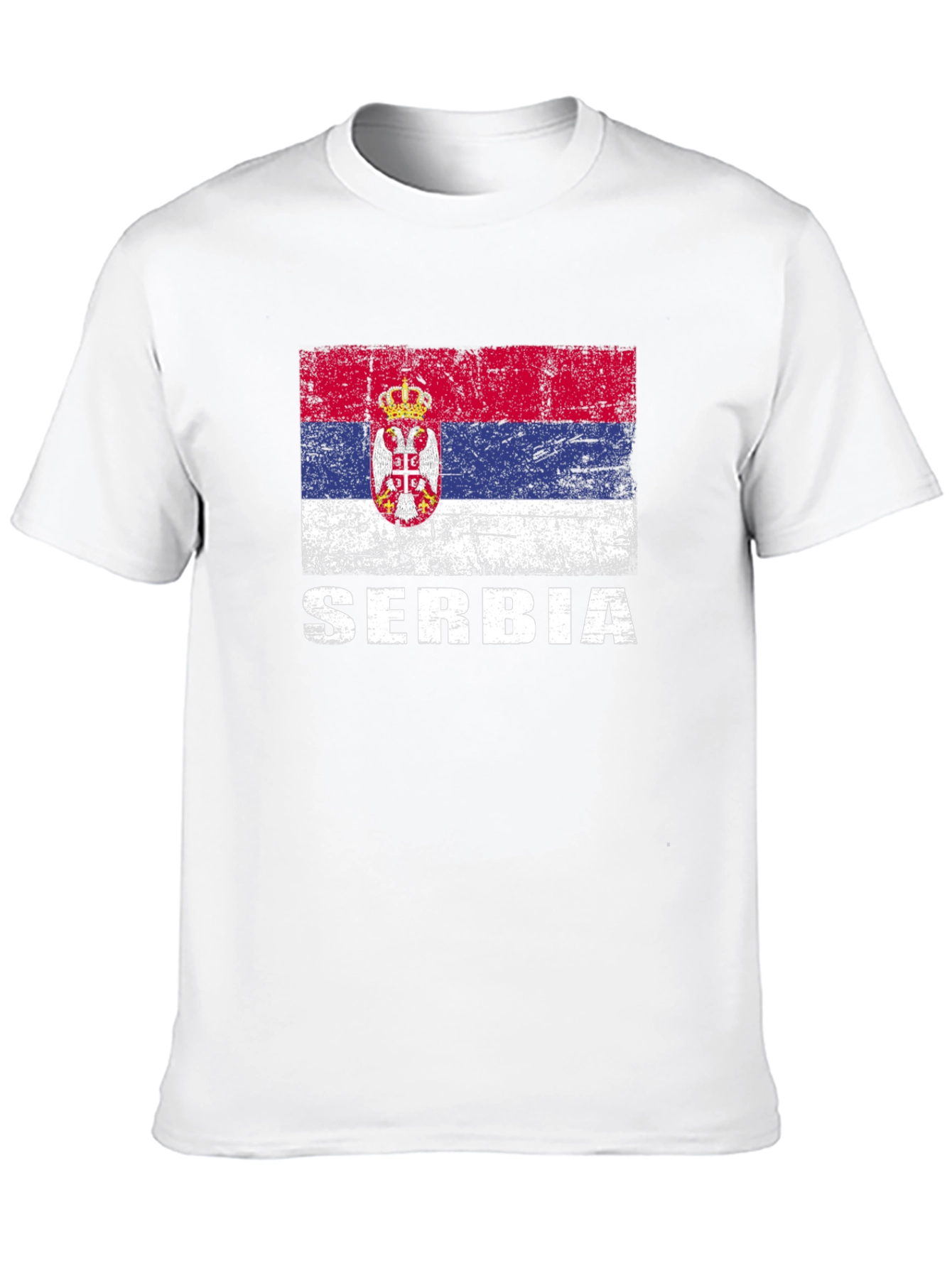 Serbia Flag T-Shirt - Distressed Style