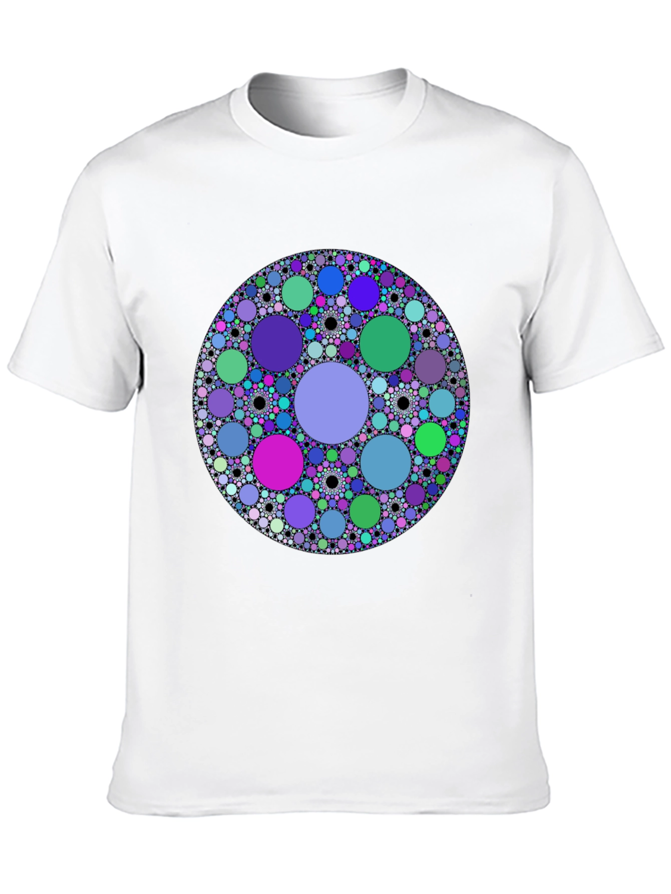 Abstract Circle Pattern Black T-Shirt