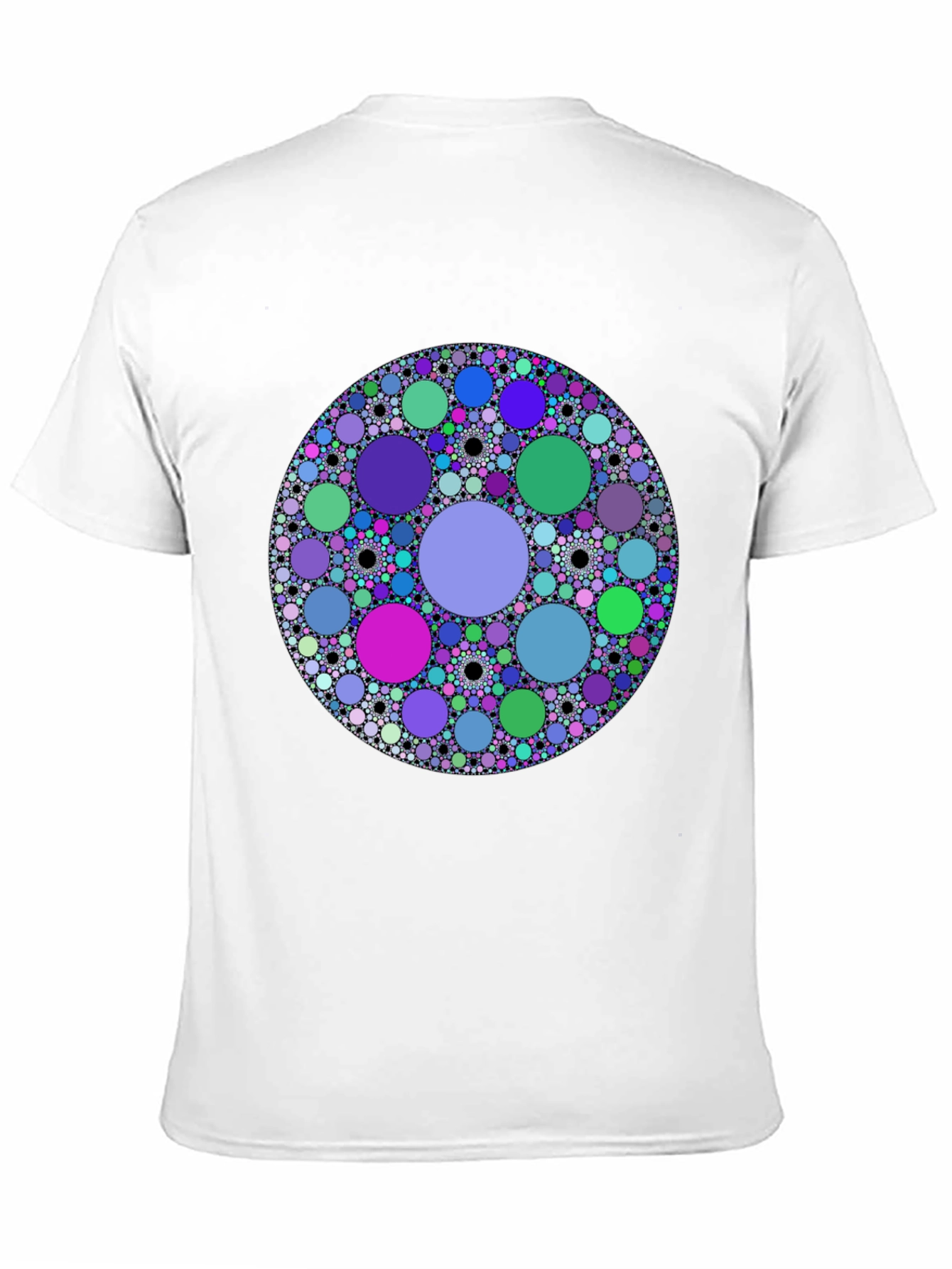 Abstract Circle Pattern Black T-Shirt