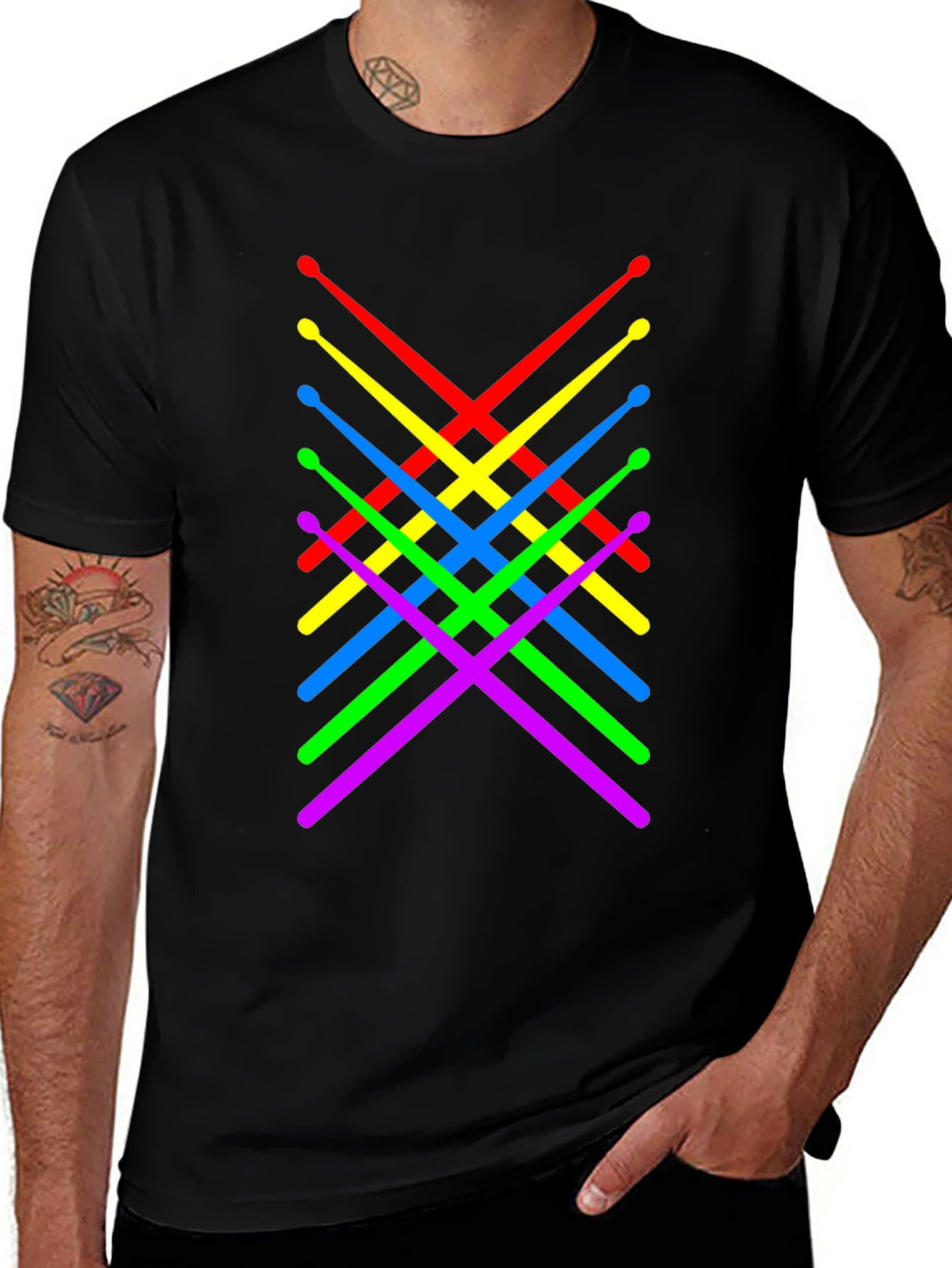 Rainbow Drumsticks Graphic Tee