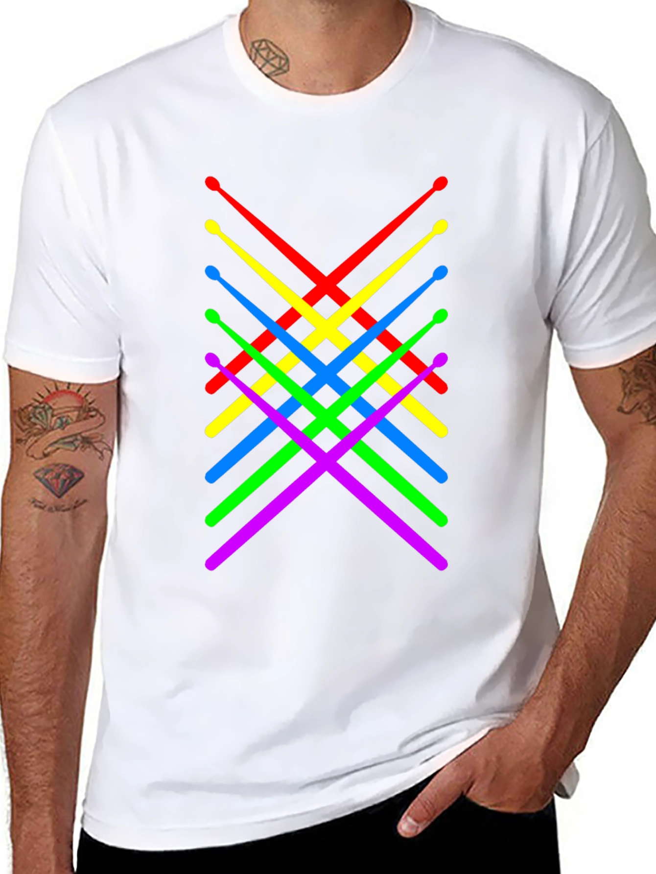 Rainbow Drumsticks Graphic Tee