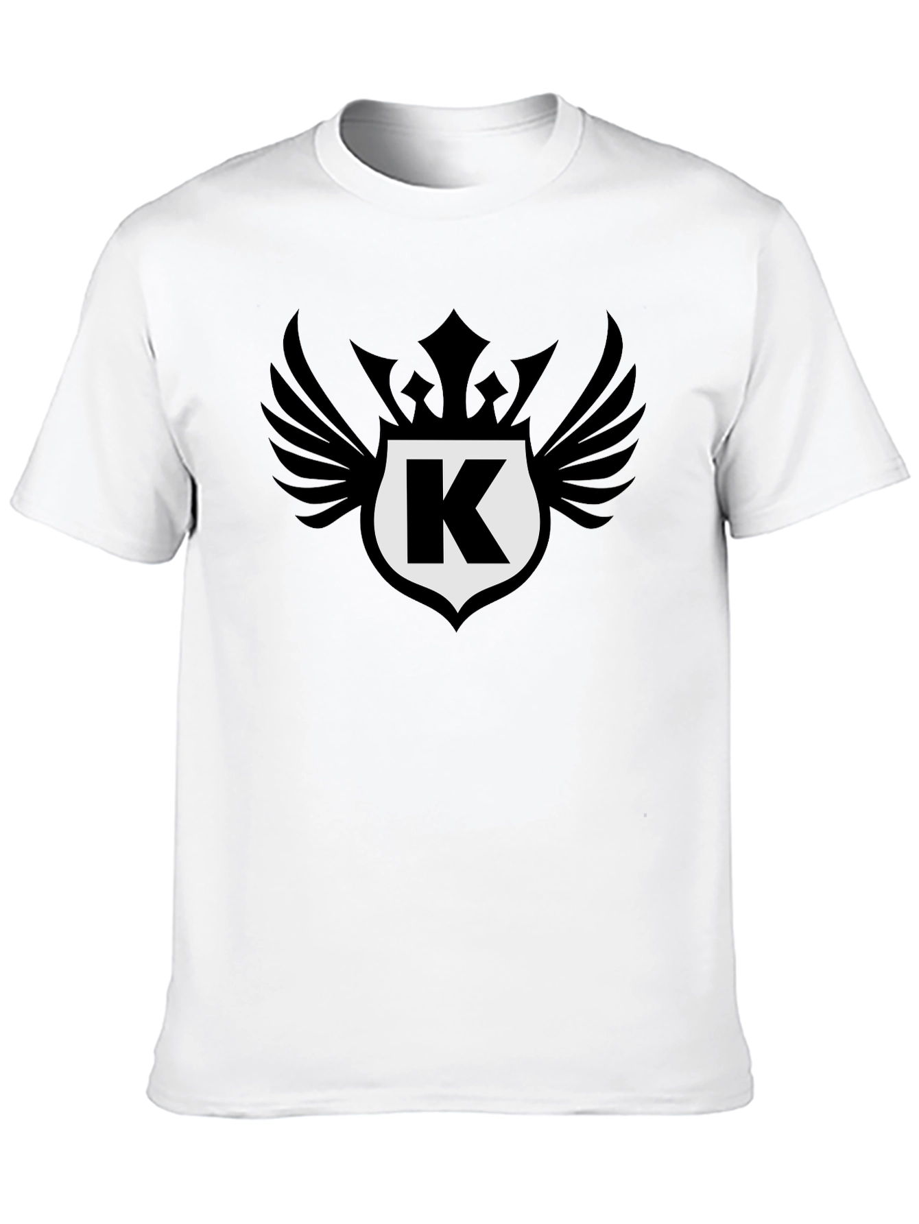 Stylish Black T-Shirt with Letter K Crest Design