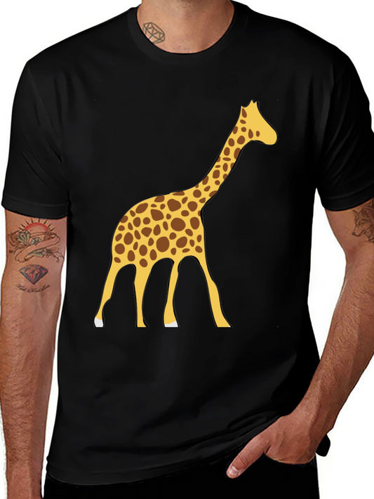 Giraffe Graphic Tee - Black Cotton Blend