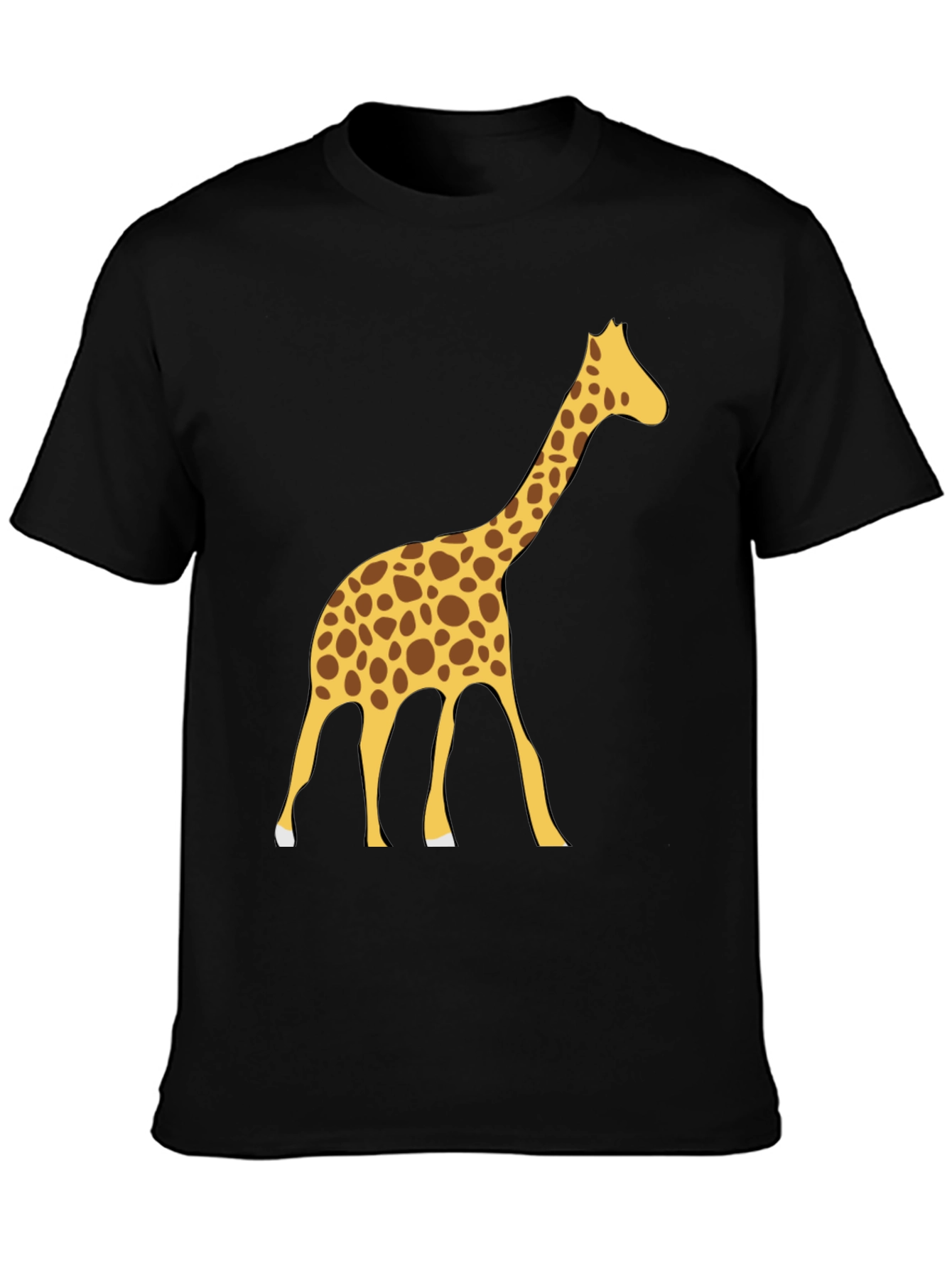 Giraffe Graphic Tee - Black Cotton Blend