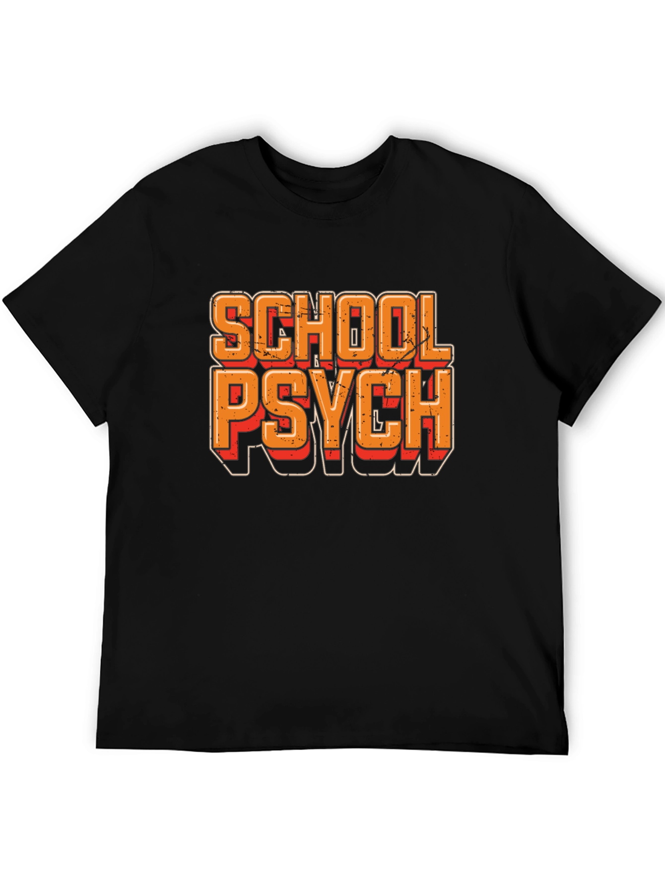 School Psych Retro Style T-Shirt - Black
