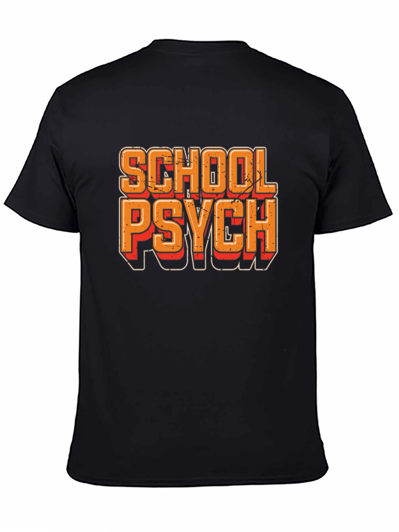 School Psych Retro Style T-Shirt - Black