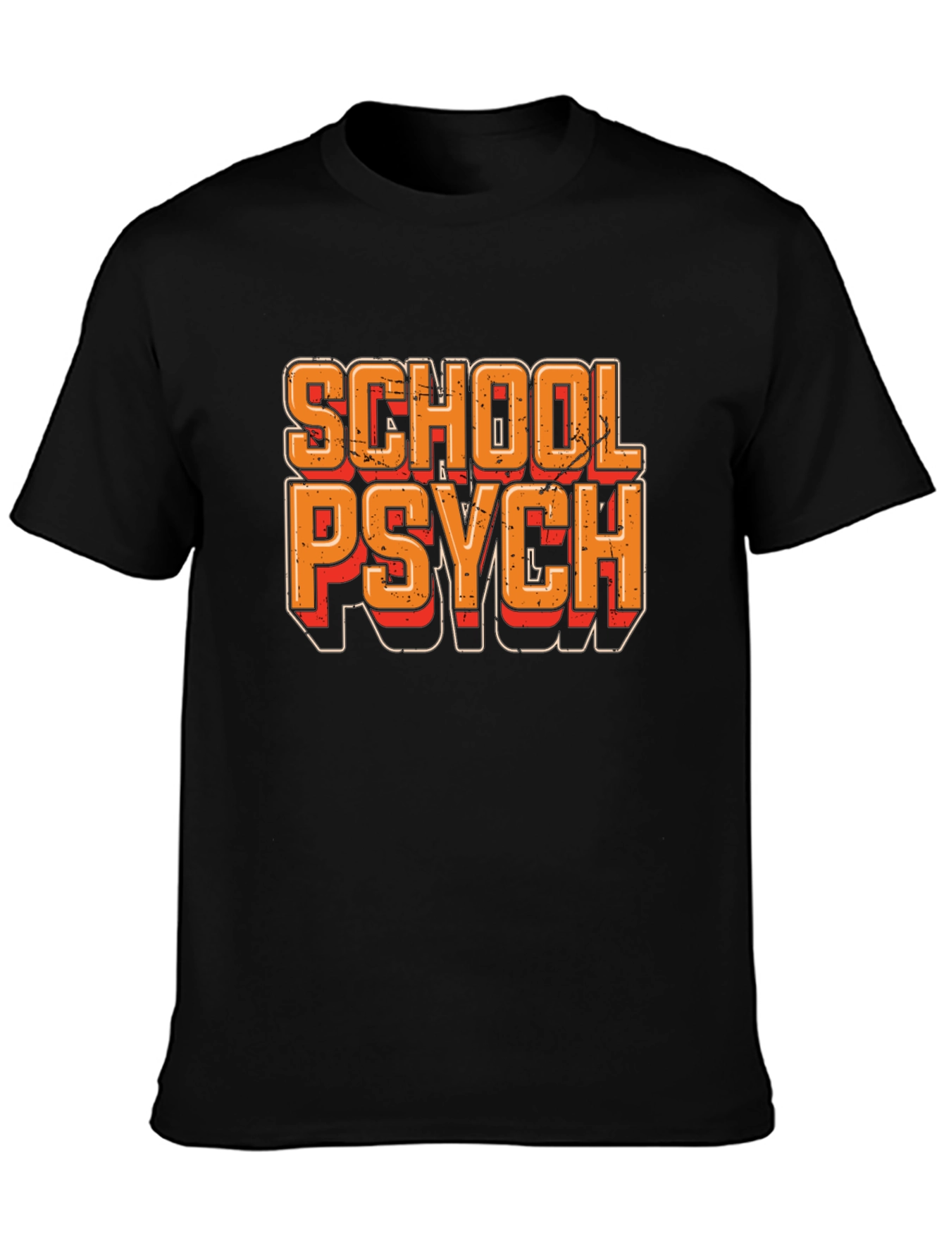 School Psych Retro Style T-Shirt - Black