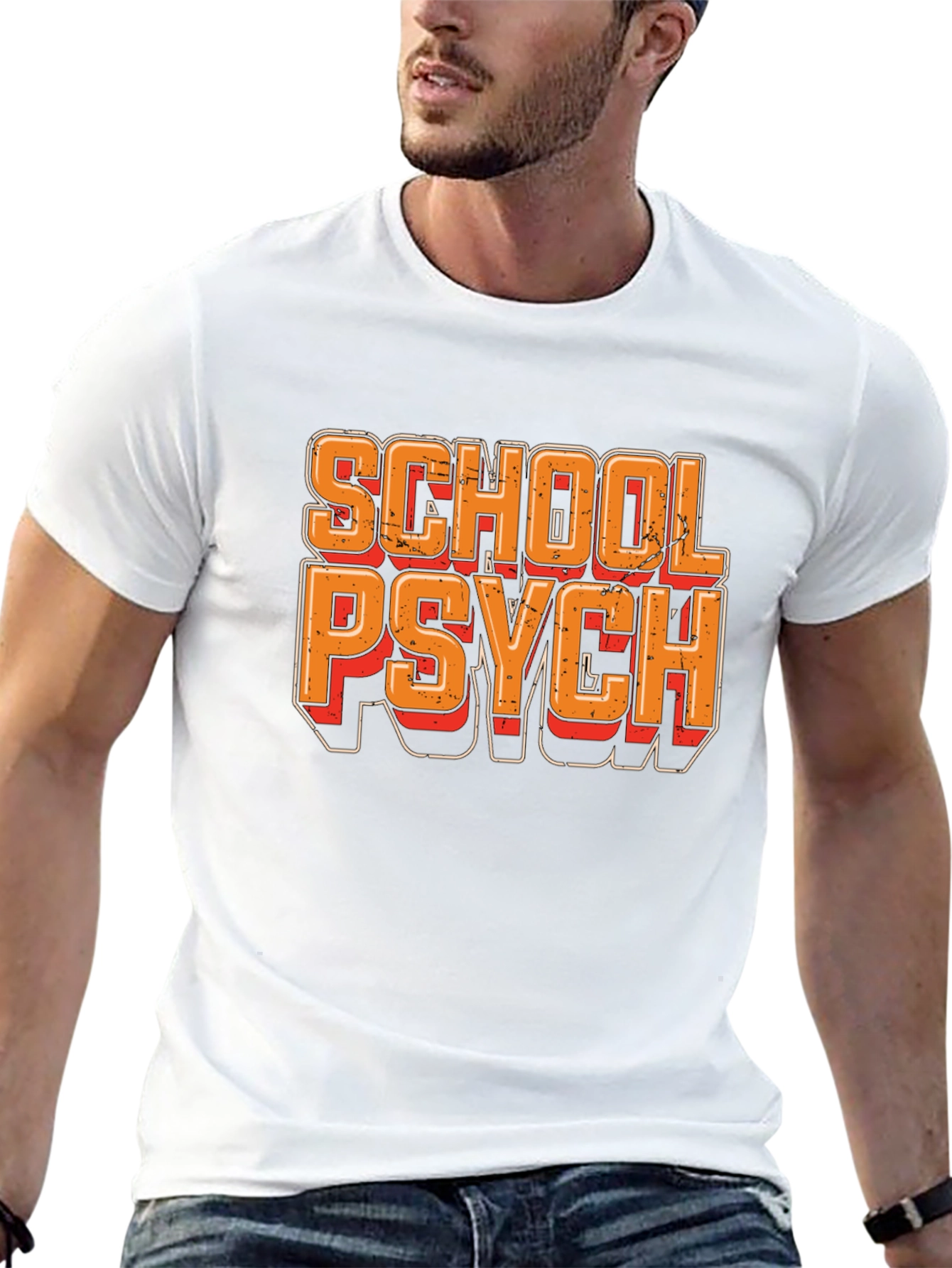 School Psych Retro Style T-Shirt - Black