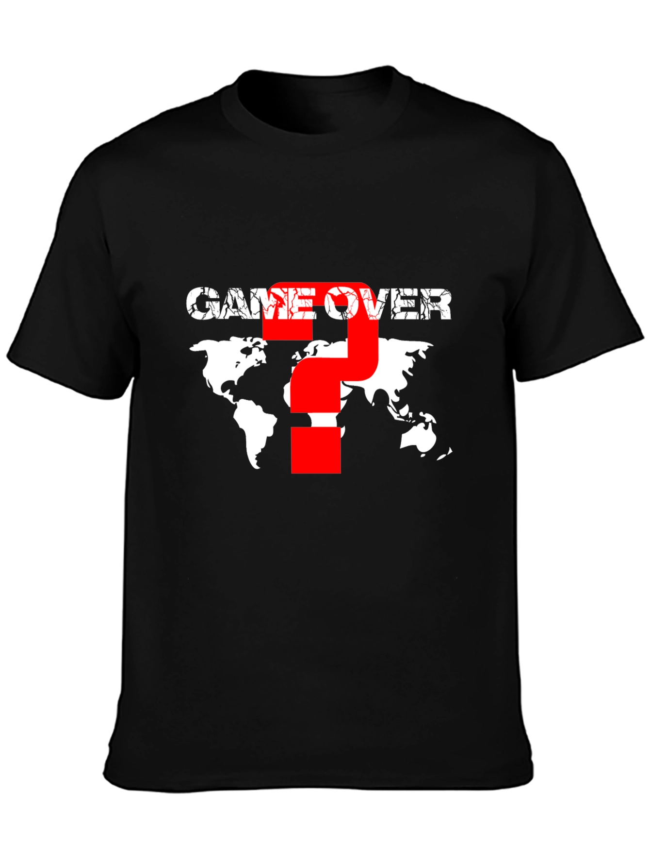 Game Over Graphic T-Shirt - World Map Design