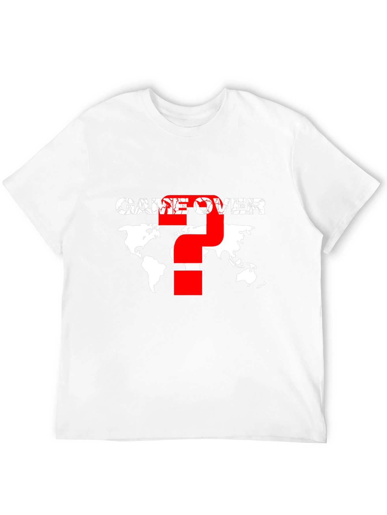 Game Over Graphic T-Shirt - World Map Design