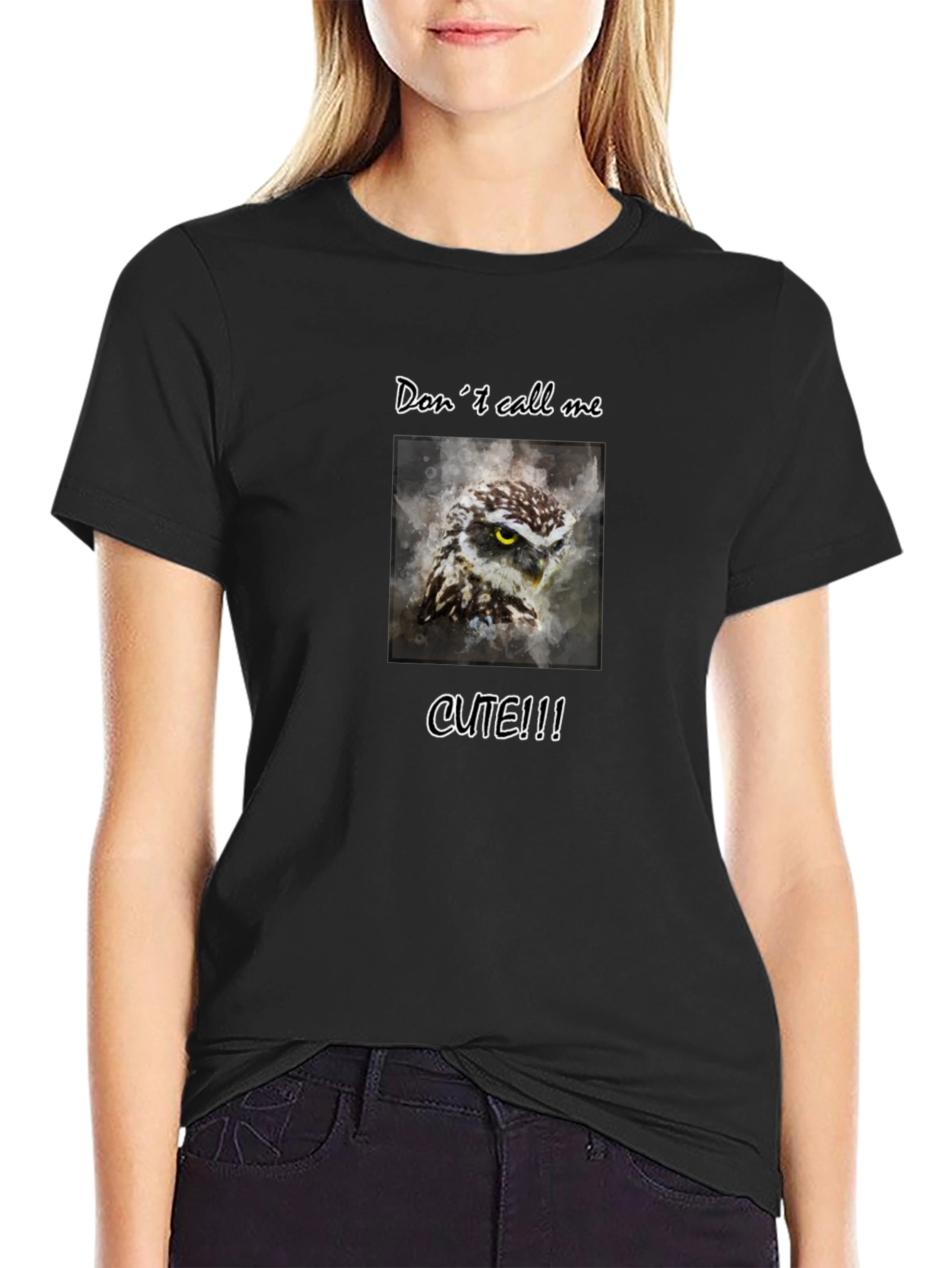 Dont Call Me Cute Owl Graphic Tee