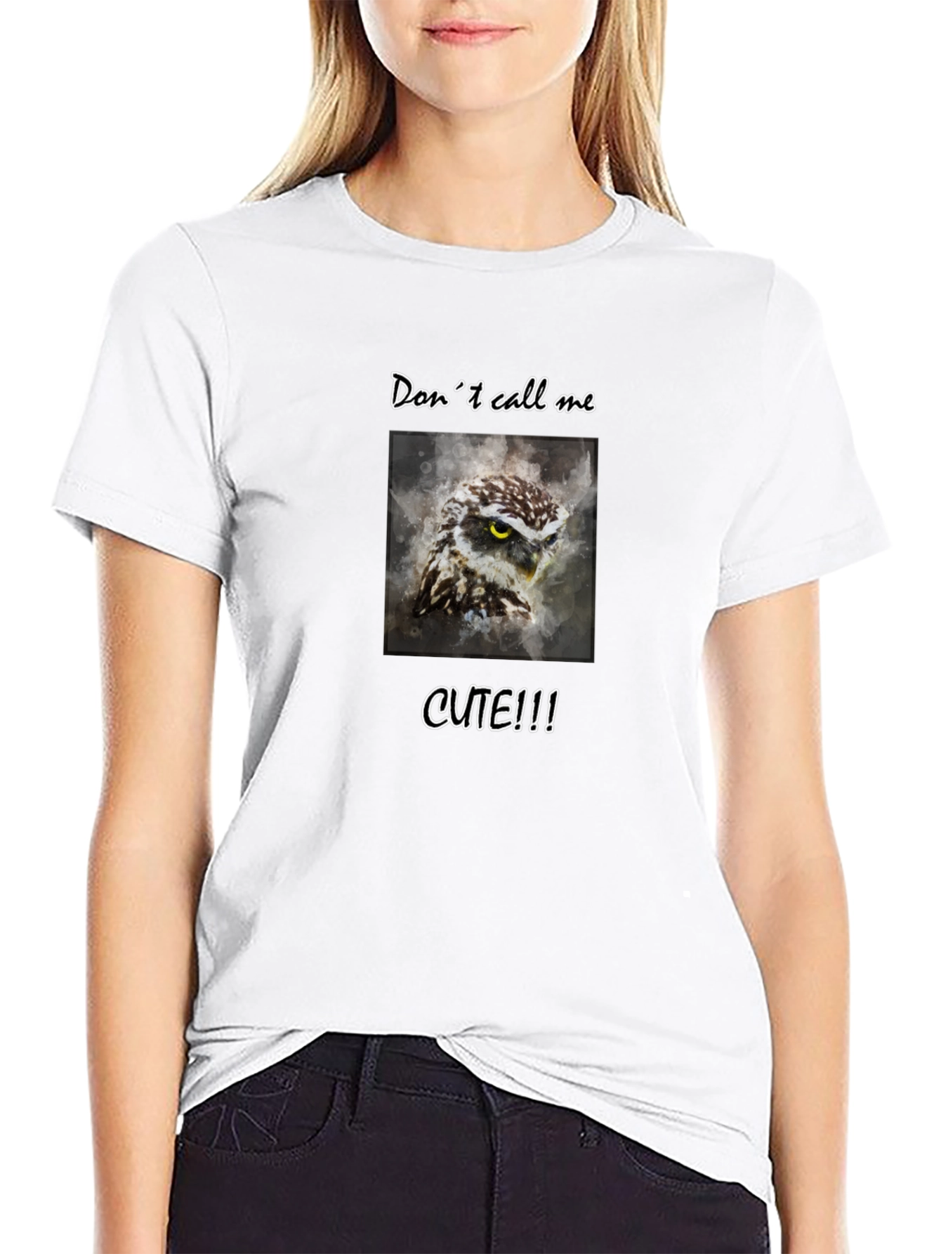 Dont Call Me Cute Owl Graphic Tee