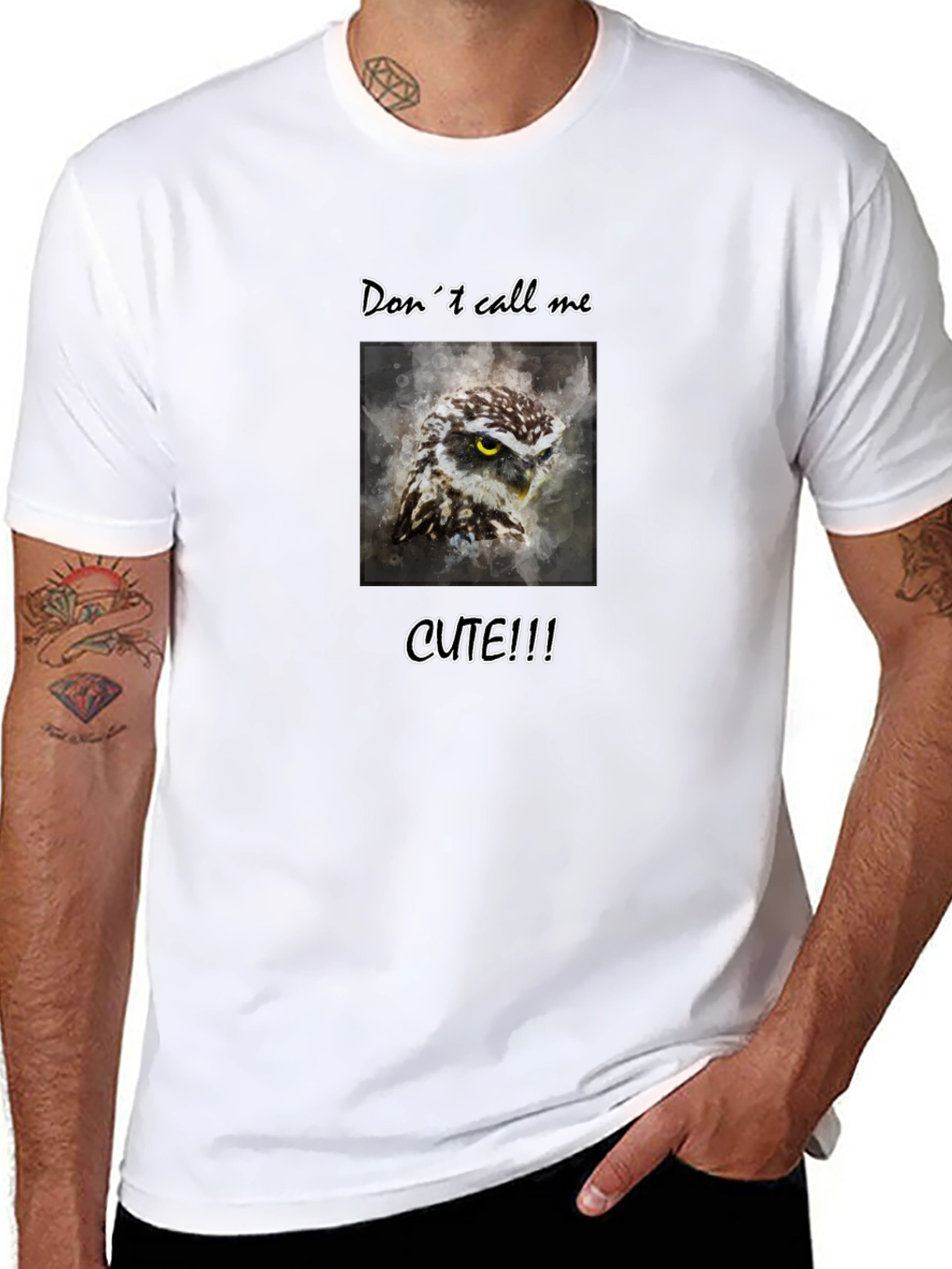 Dont Call Me Cute Owl Graphic Tee
