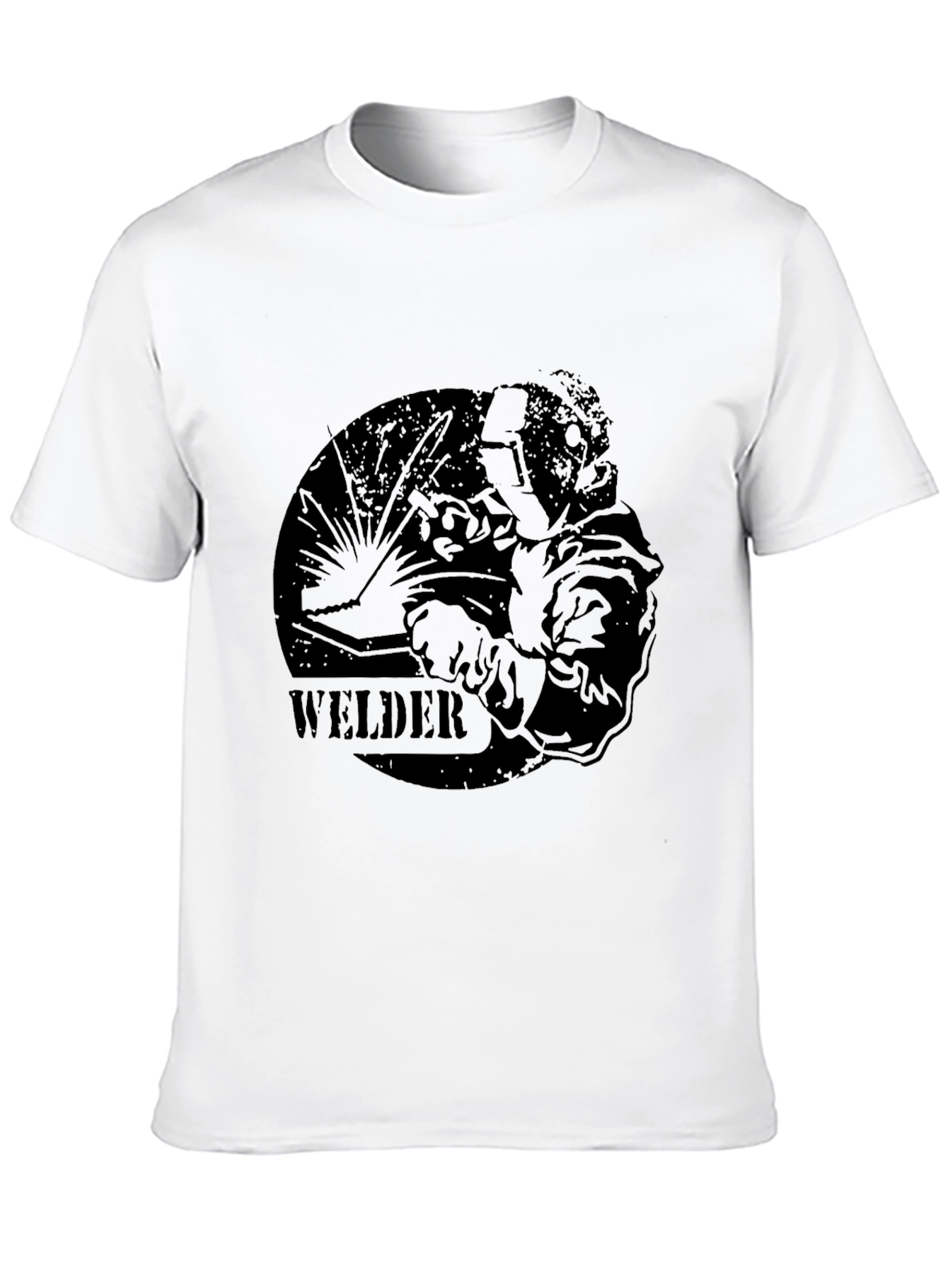 Welder Graphic Print Black T-Shirt