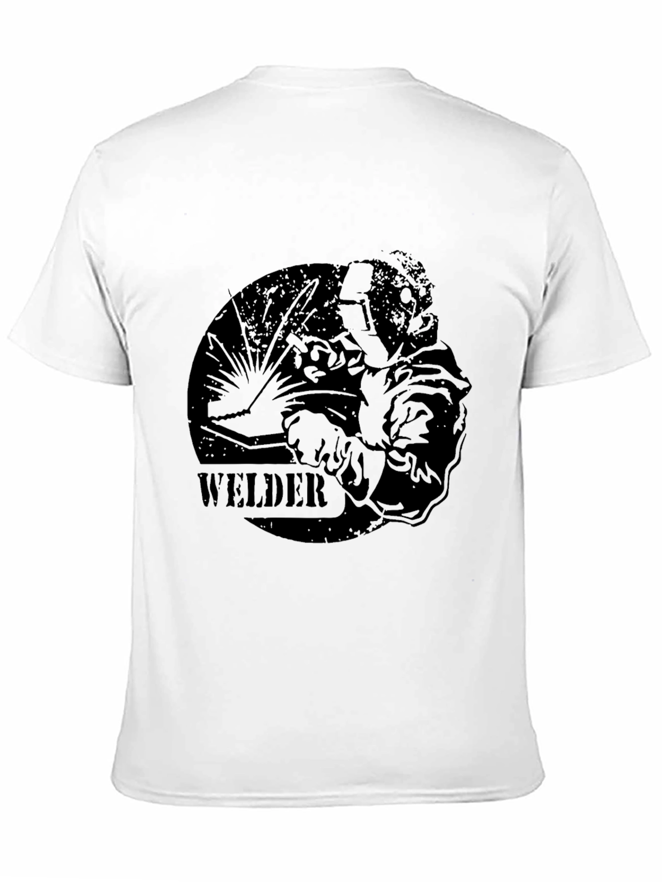 Welder Graphic Print Black T-Shirt