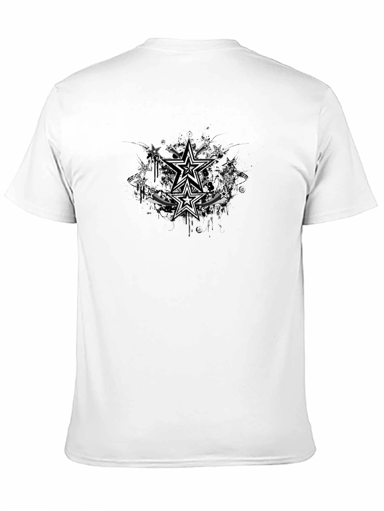 Stylish Black T-Shirt with Star Graphic Design