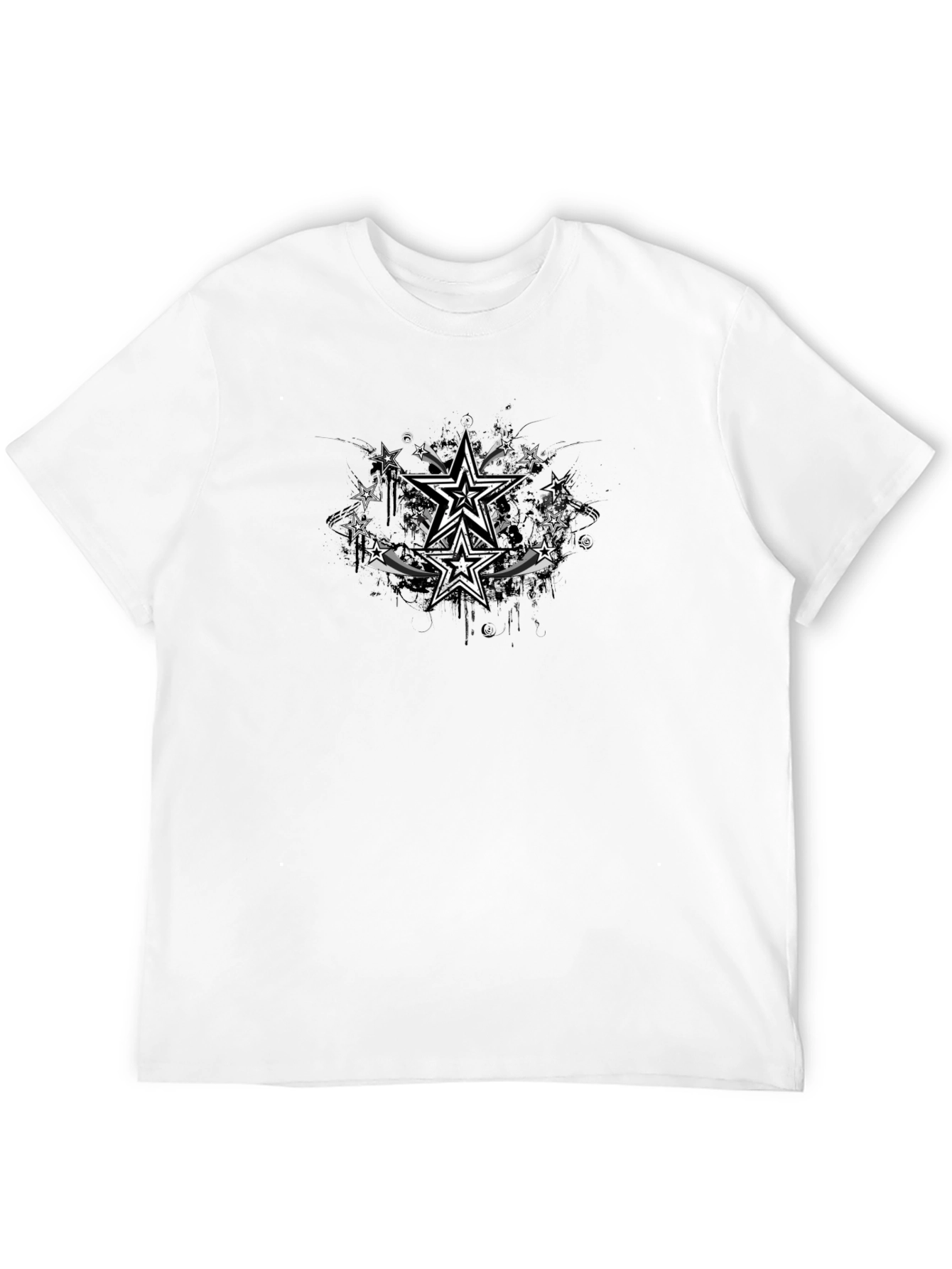 Stylish Black T-Shirt with Star Graphic Design