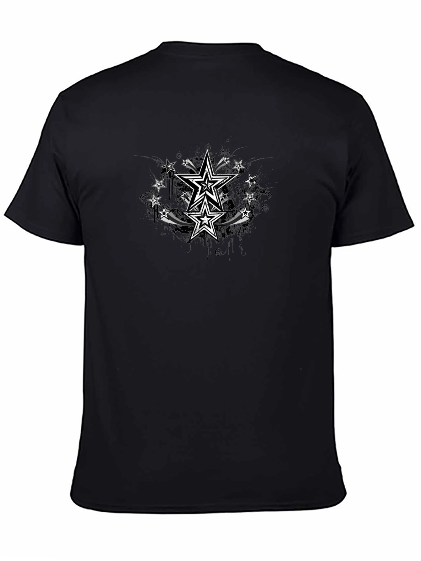 Stylish Black T-Shirt with Star Graphic Design