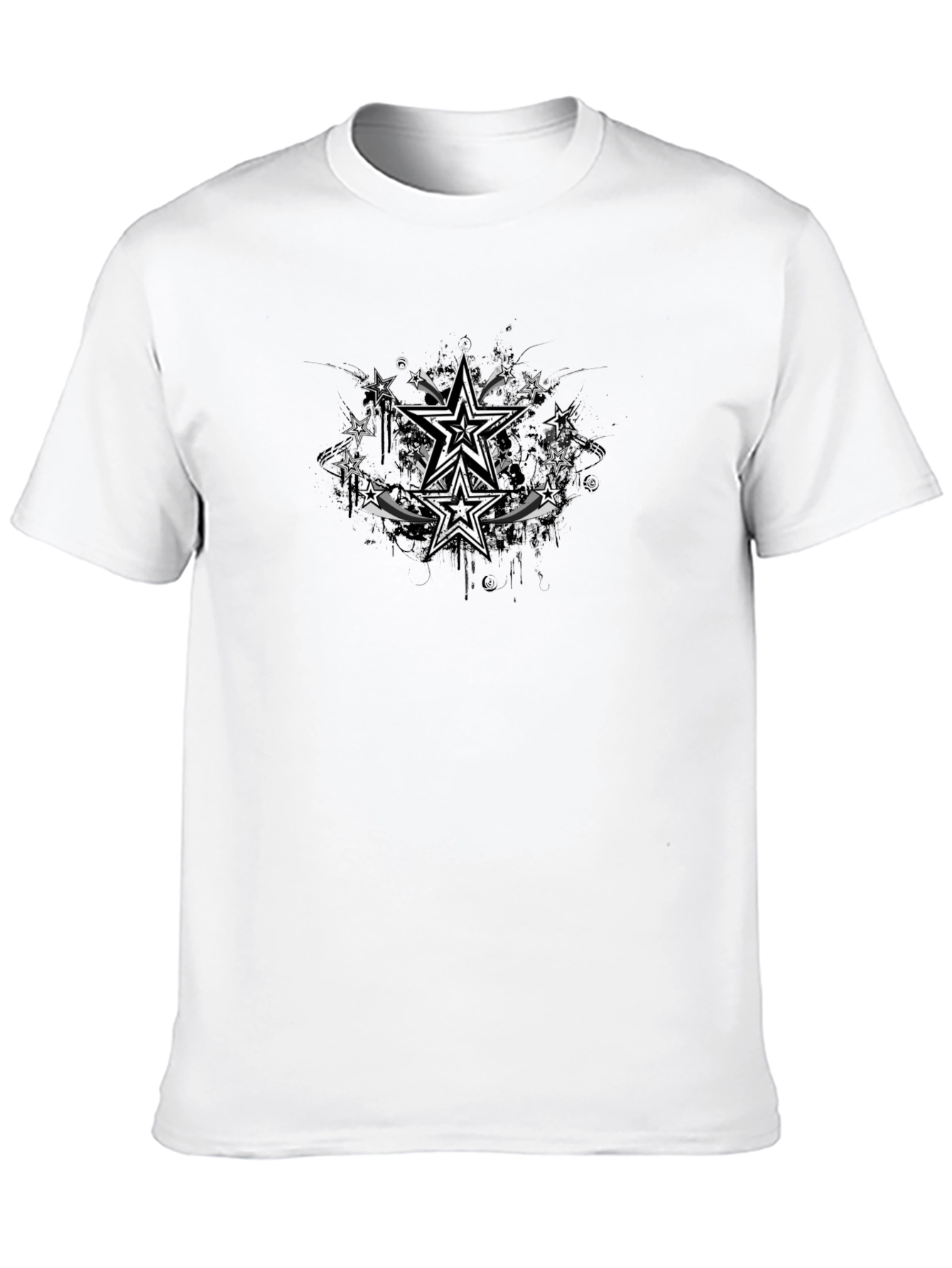 Stylish Black T-Shirt with Star Graphic Design