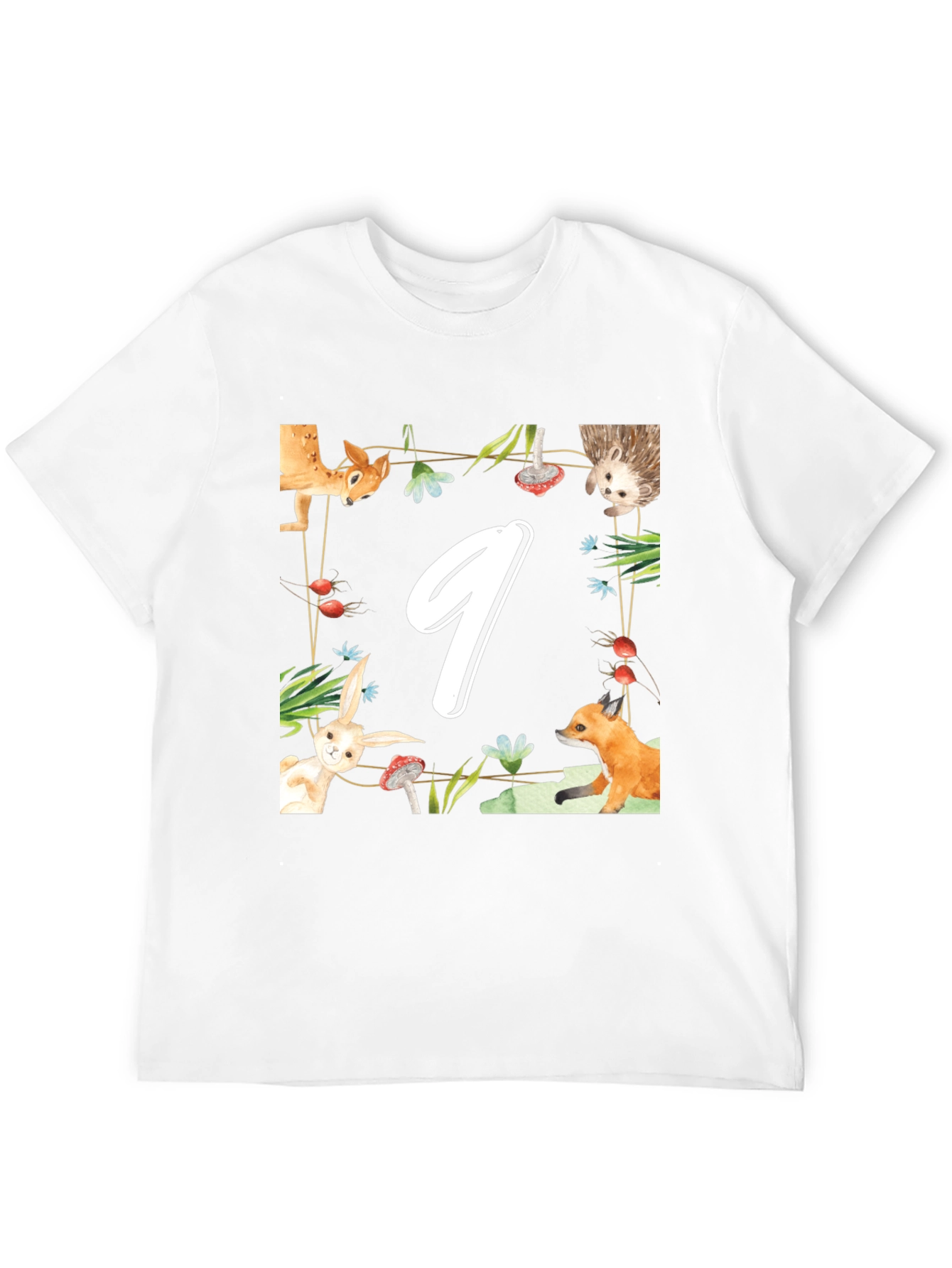Cute Woodland Animals Number 9 Birthday Shirt