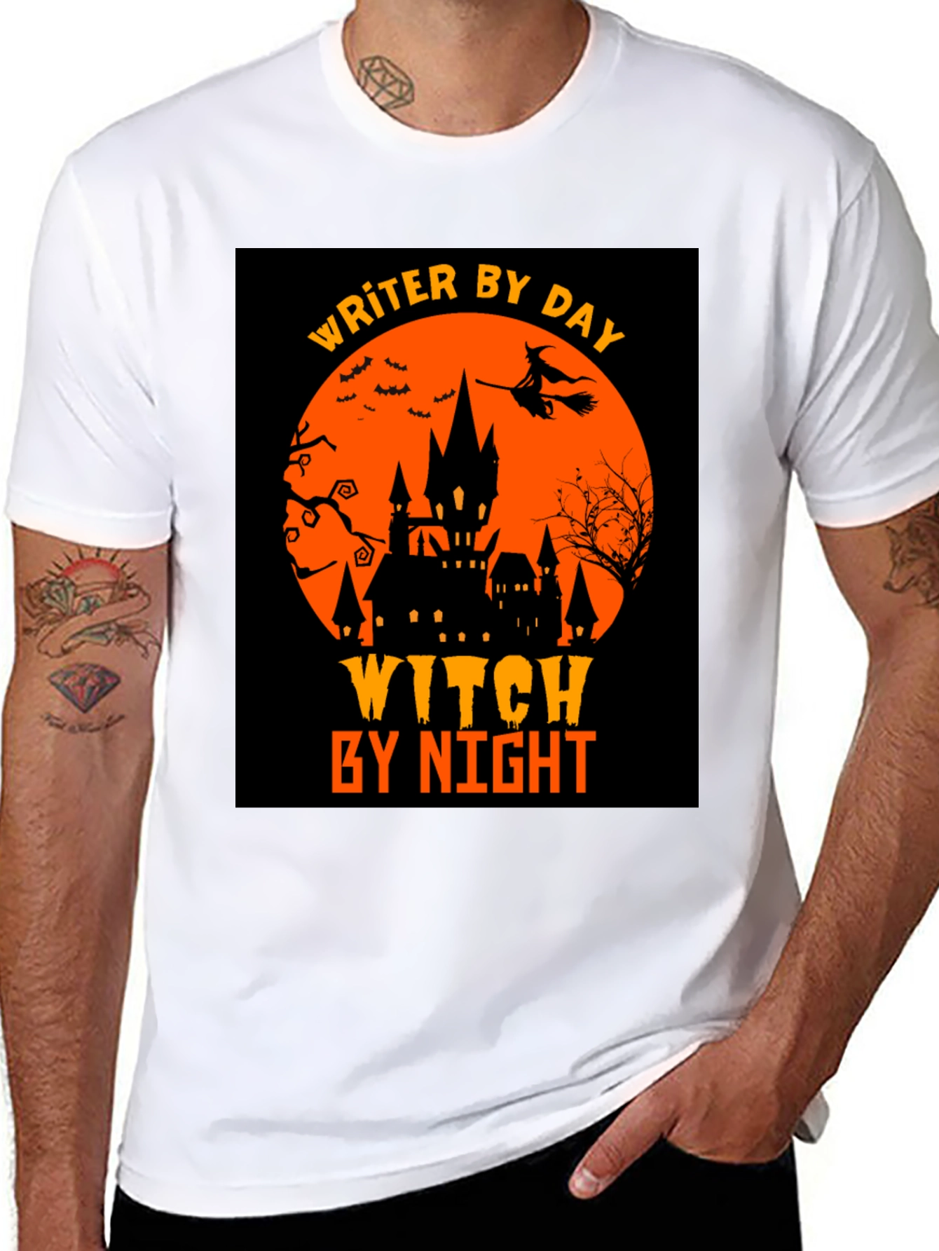 Writer By Day Witch By Night Halloween T-Shirt