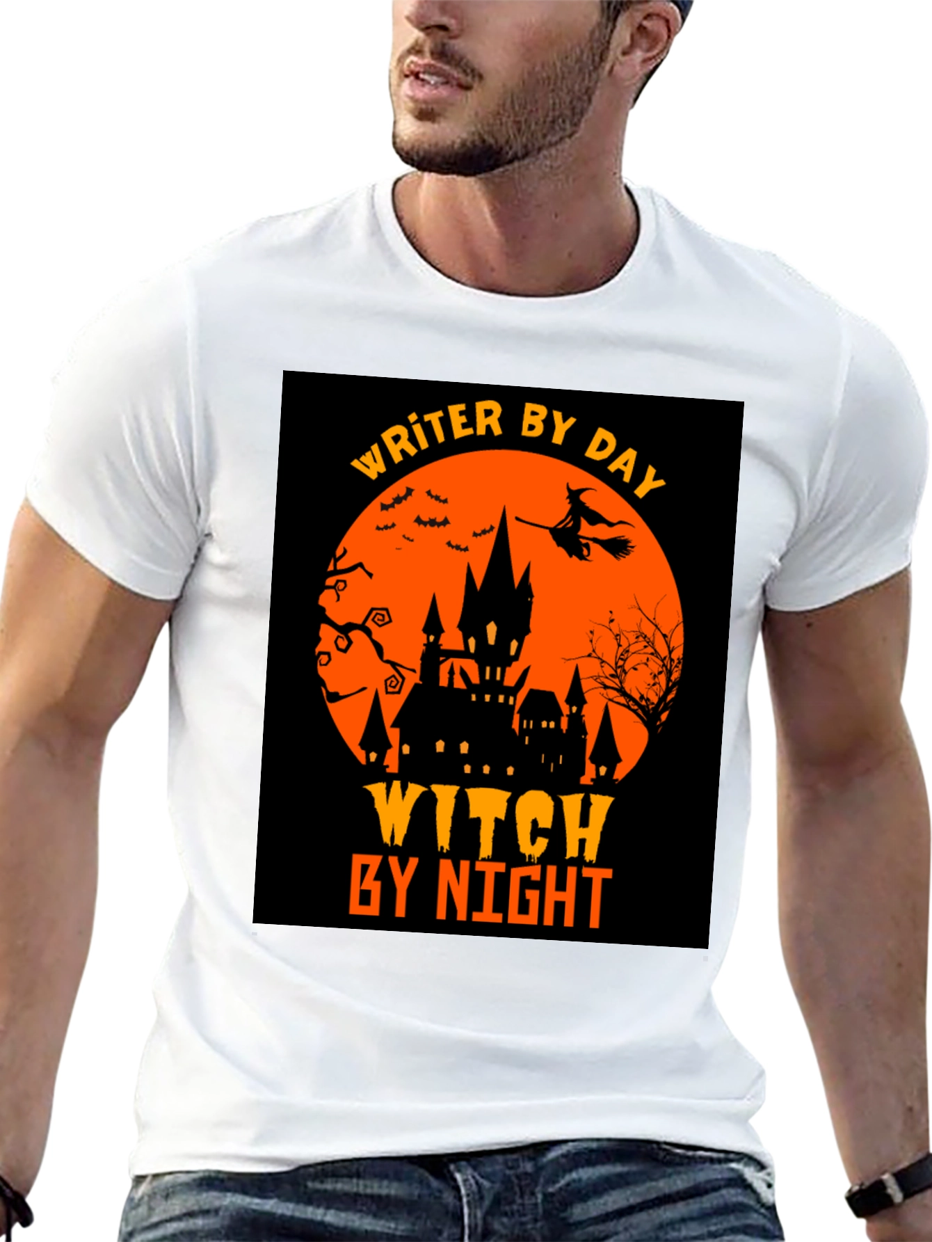 Writer By Day Witch By Night Halloween T-Shirt