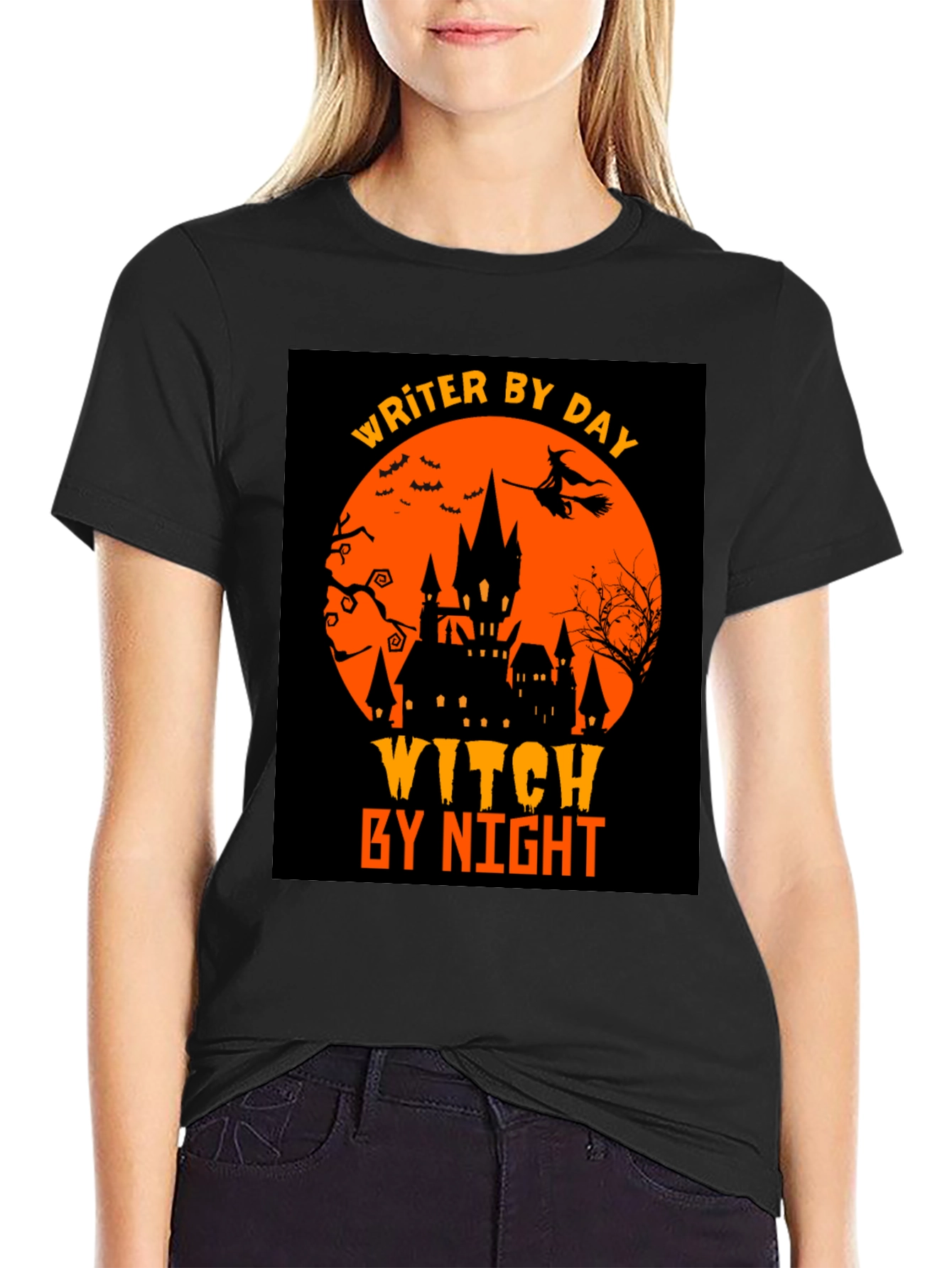 Writer By Day Witch By Night Halloween T-Shirt