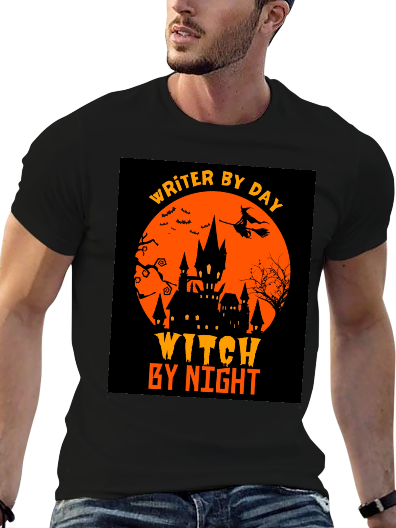 Writer By Day Witch By Night Halloween T-Shirt