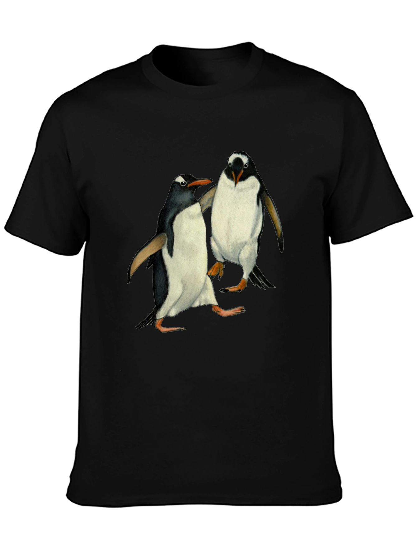 Penguin Print Black T-Shirt