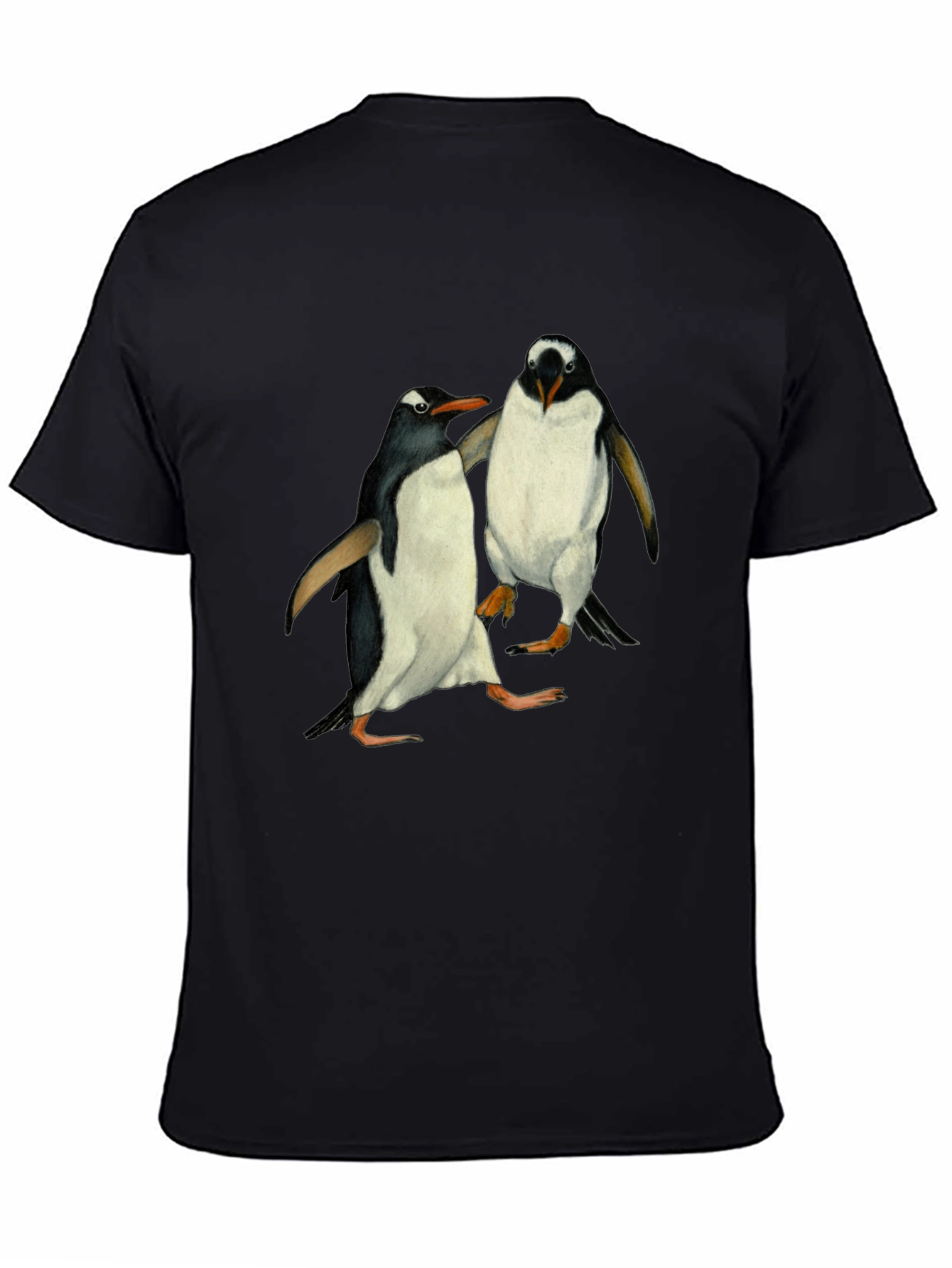 Penguin Print Black T-Shirt