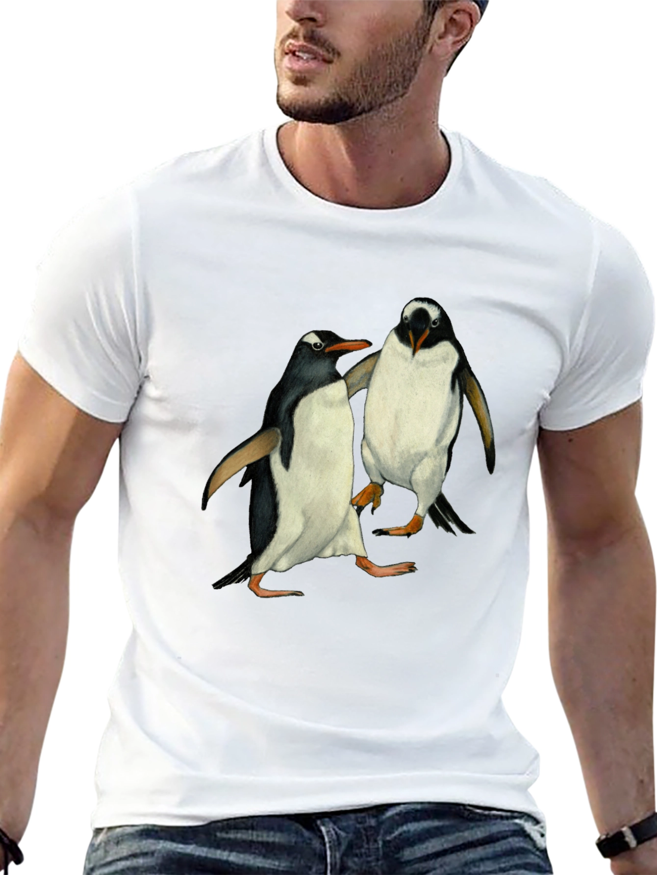 Penguin Print Black T-Shirt