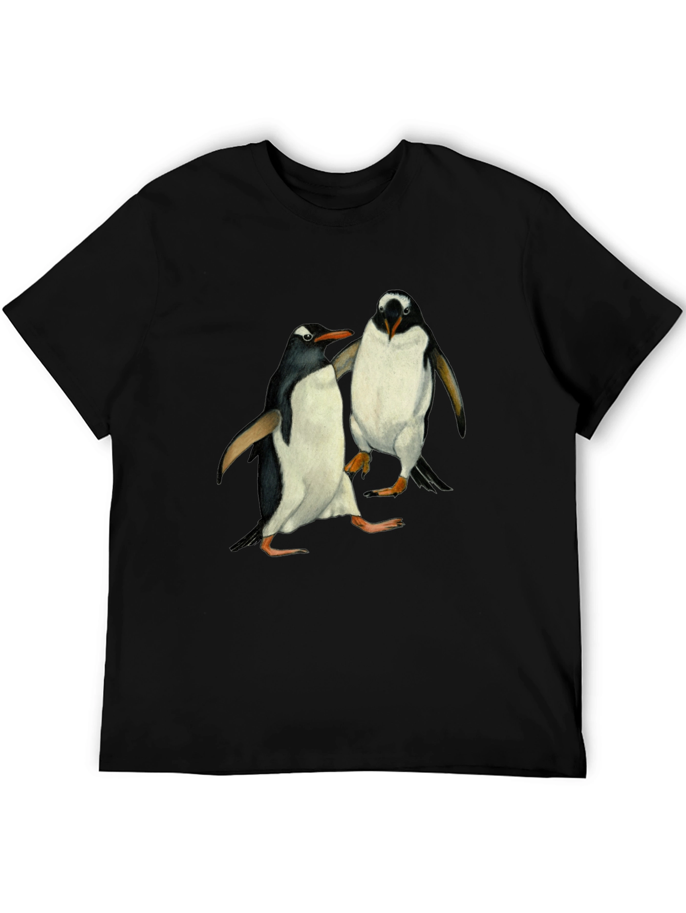 Penguin Print Black T-Shirt