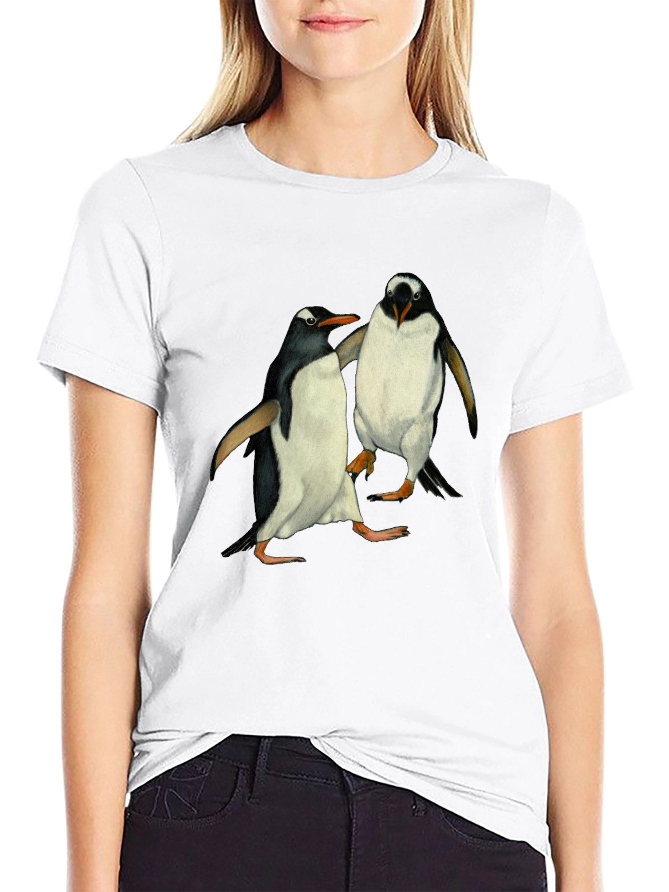 Penguin Print Black T-Shirt