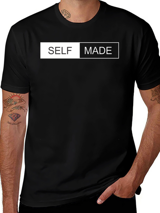 Self Made Graphic Tee - Black Cotton T-Shirt