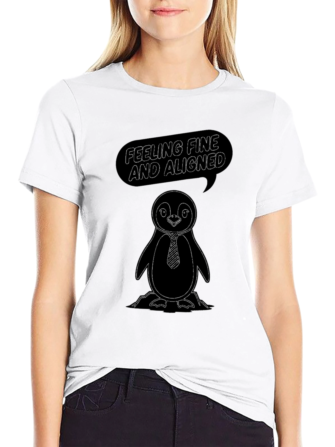 Penguin T-Shirt - Feeling Fine & Aligned Graphic Tee
