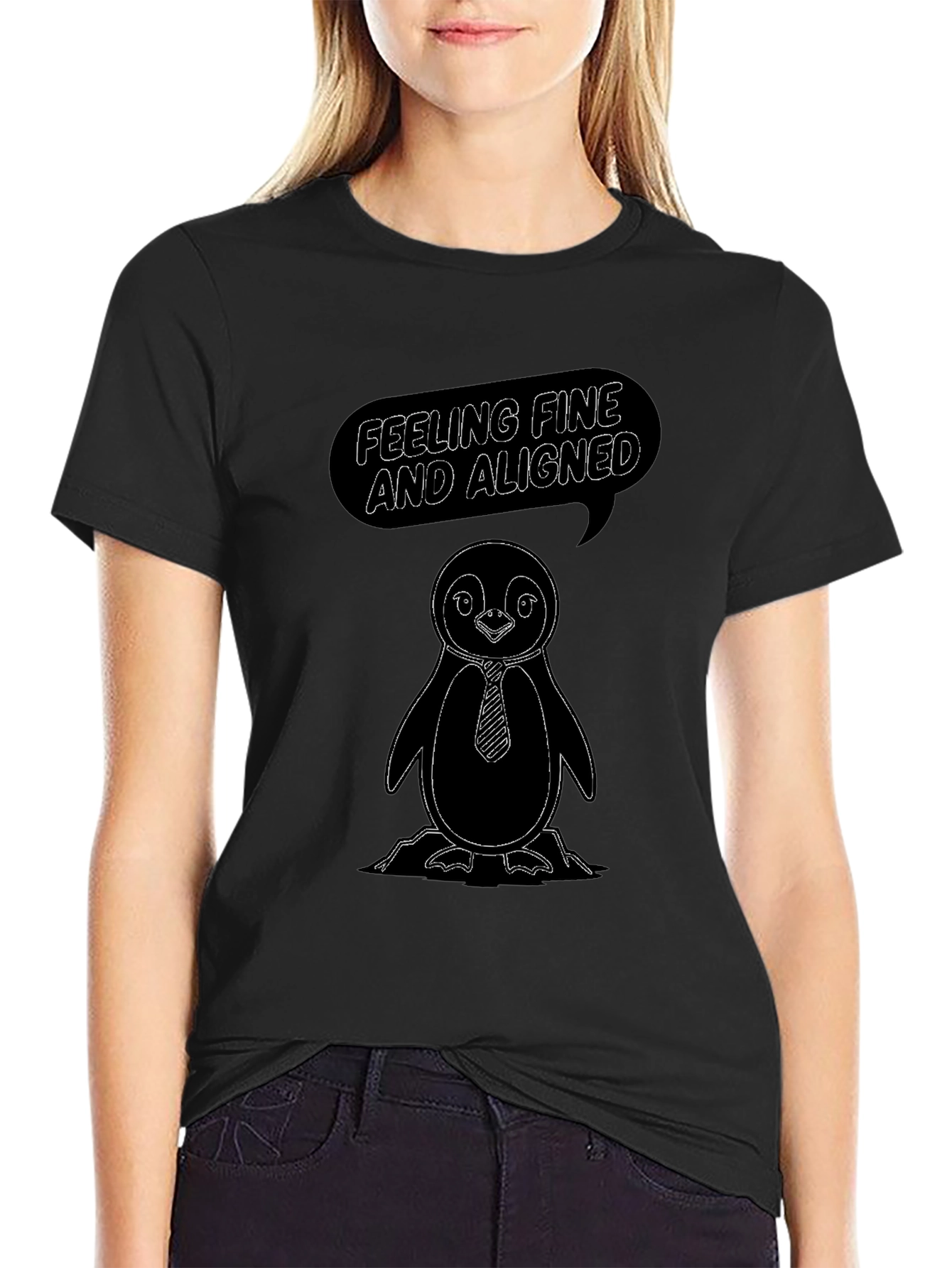 Penguin T-Shirt - Feeling Fine & Aligned Graphic Tee