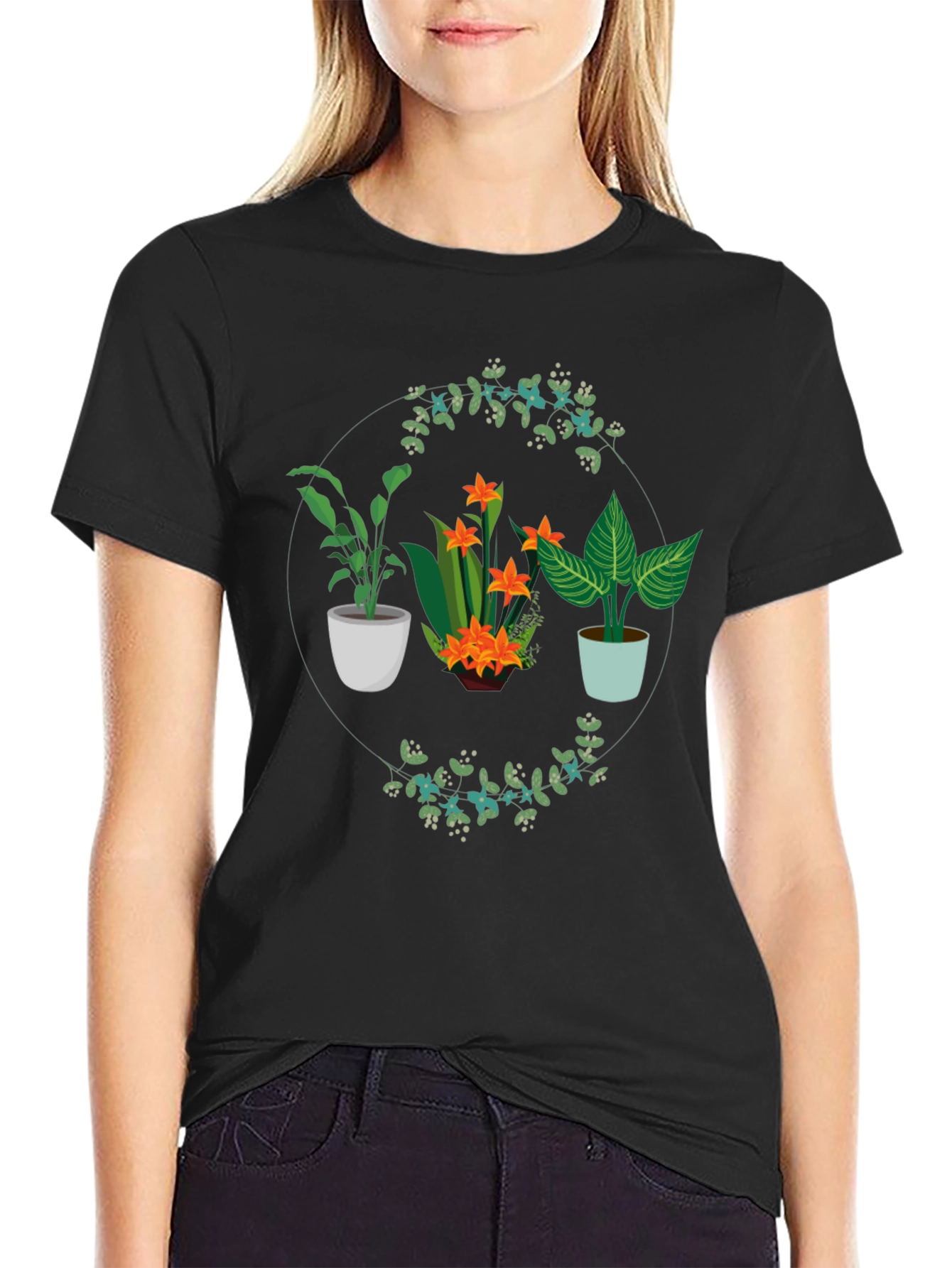 Plant Lover Graphic Tee - Black Cotton Shirt