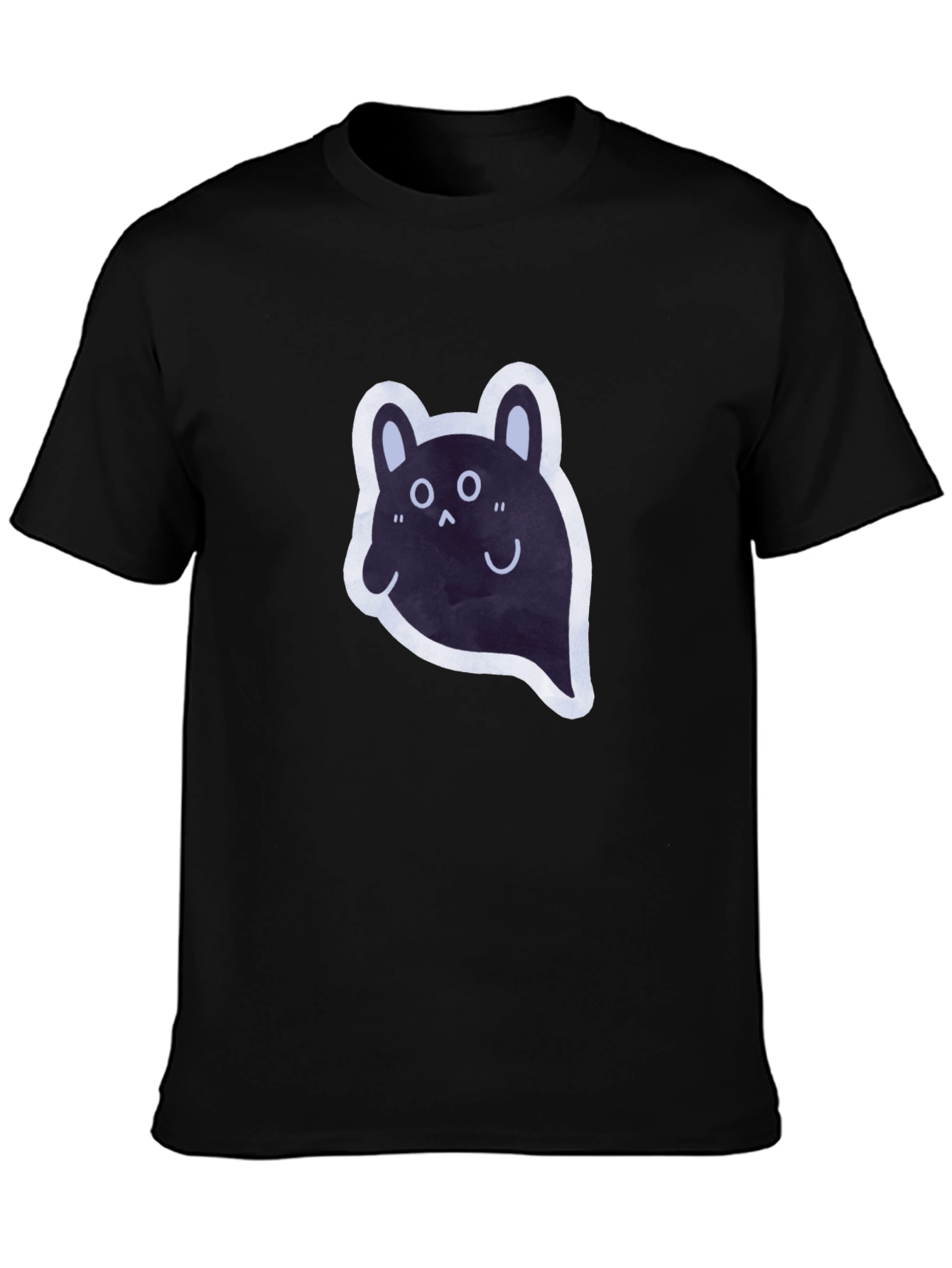 Cute Ghost T-Shirt - Black Cotton Tee