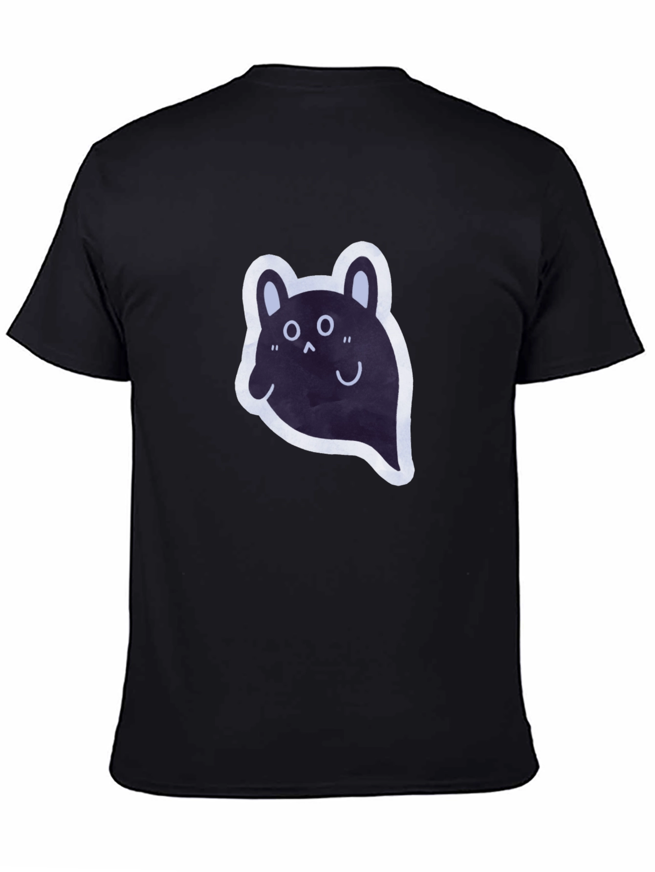 Cute Ghost T-Shirt - Black Cotton Tee