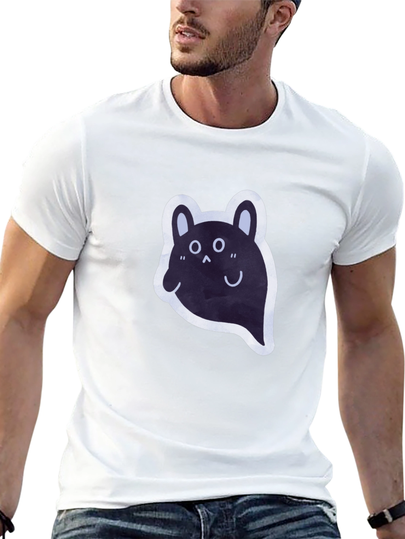 Cute Ghost T-Shirt - Black Cotton Tee