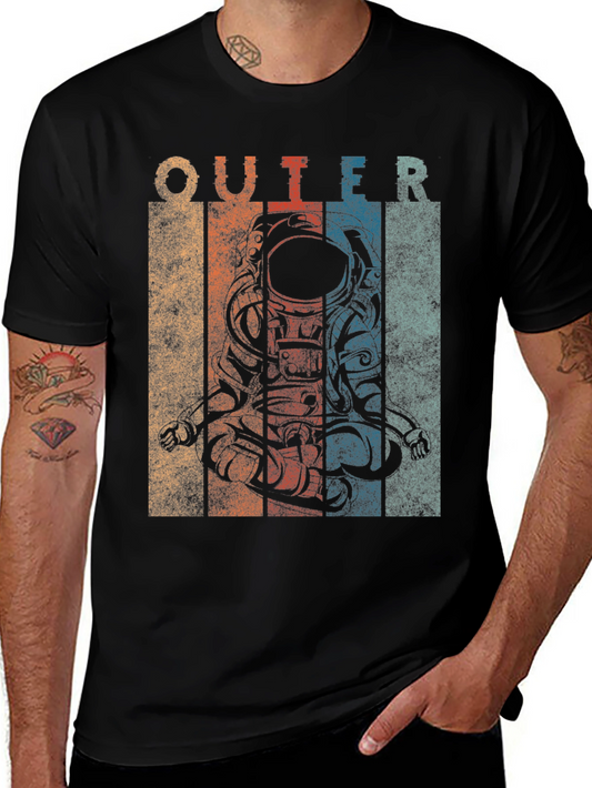 Retro Outer Space Astronaut Graphic T-Shirt