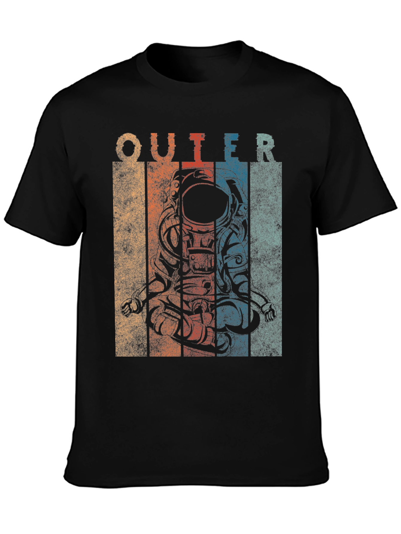 Retro Outer Space Astronaut Graphic T-Shirt