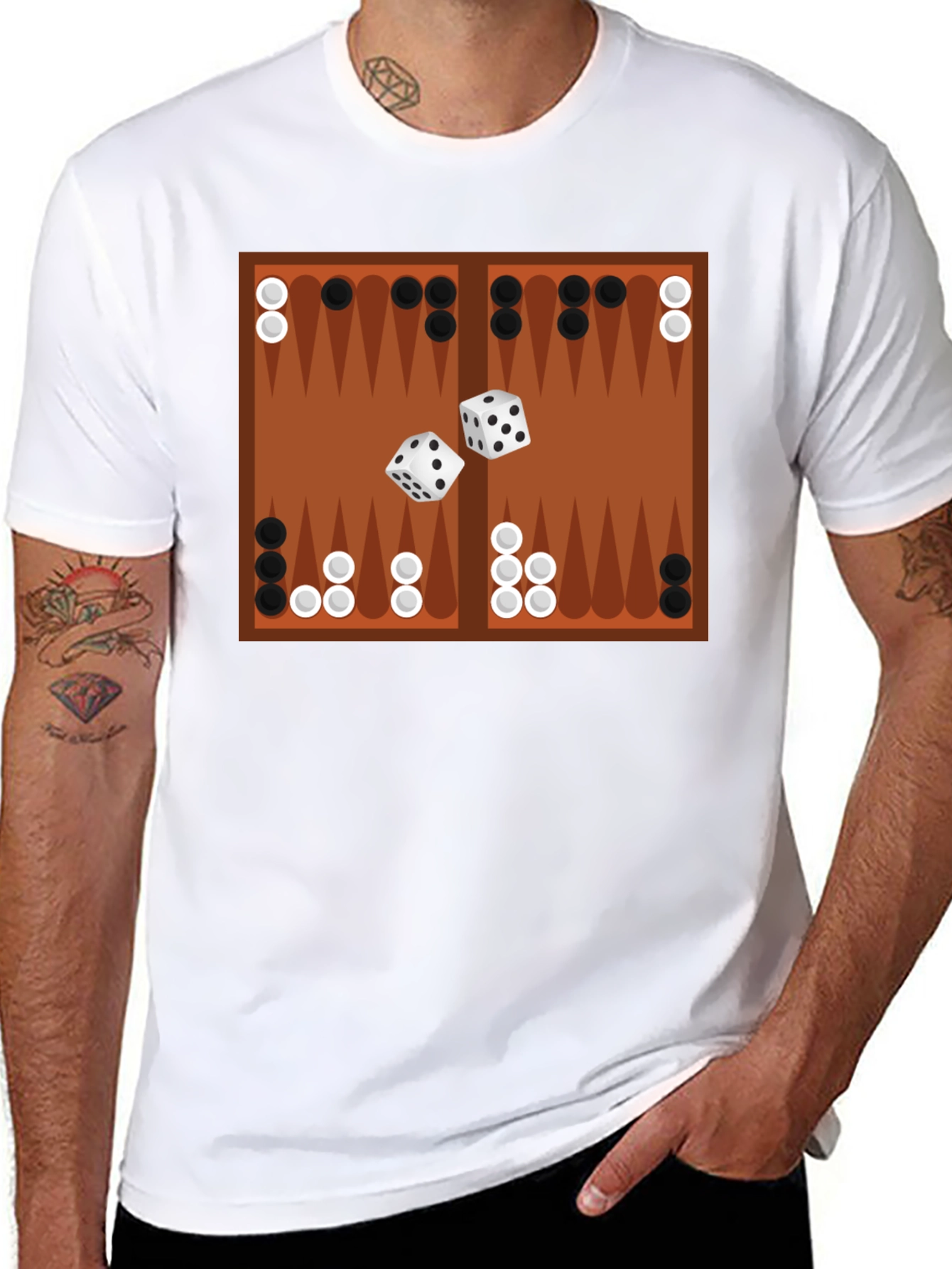 Backgammon Board Graphic Tee - Game Night Ready!