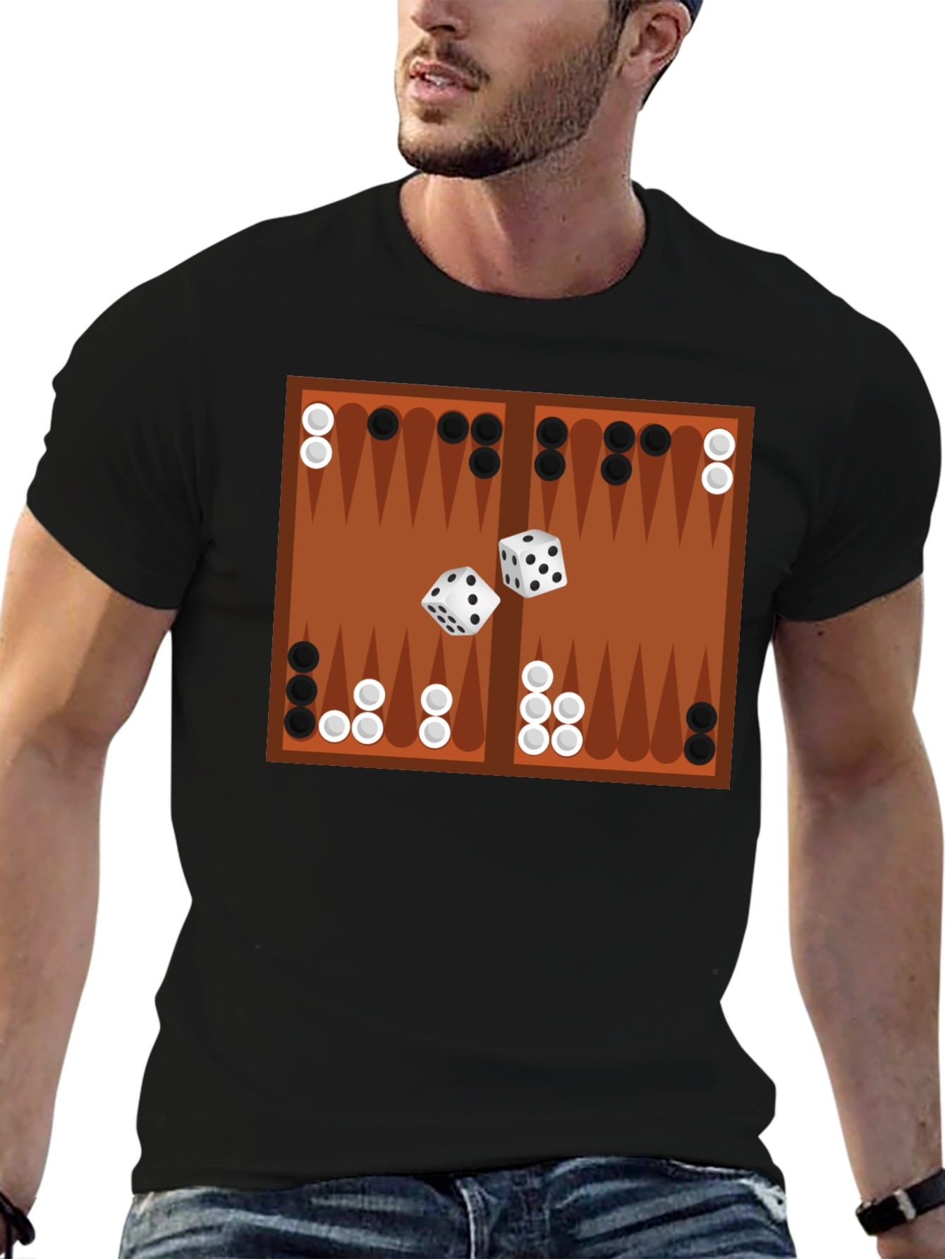 Backgammon Board Graphic Tee - Game Night Ready!