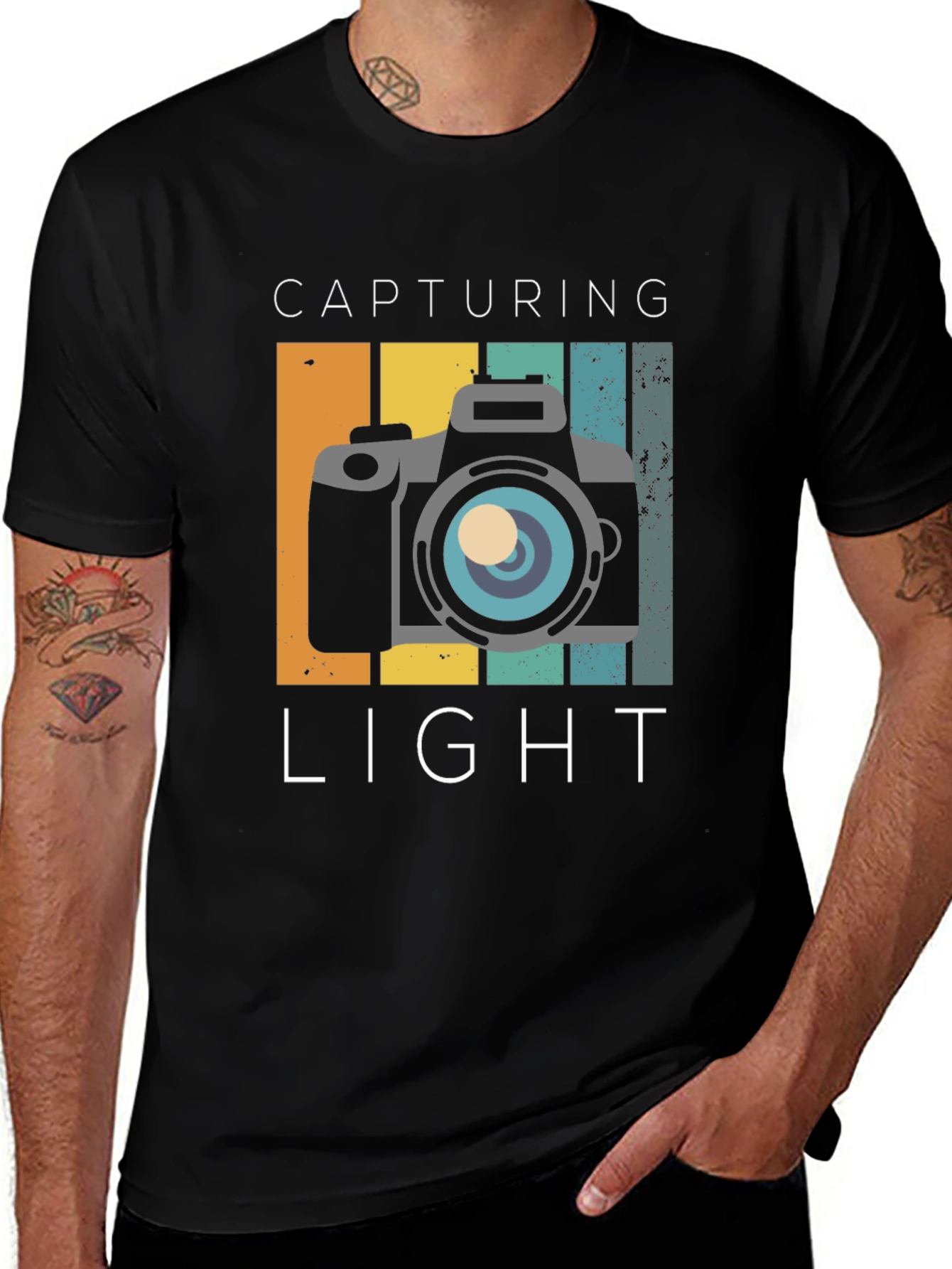 Capturing Light Graphic Tee - Retro Camera Design