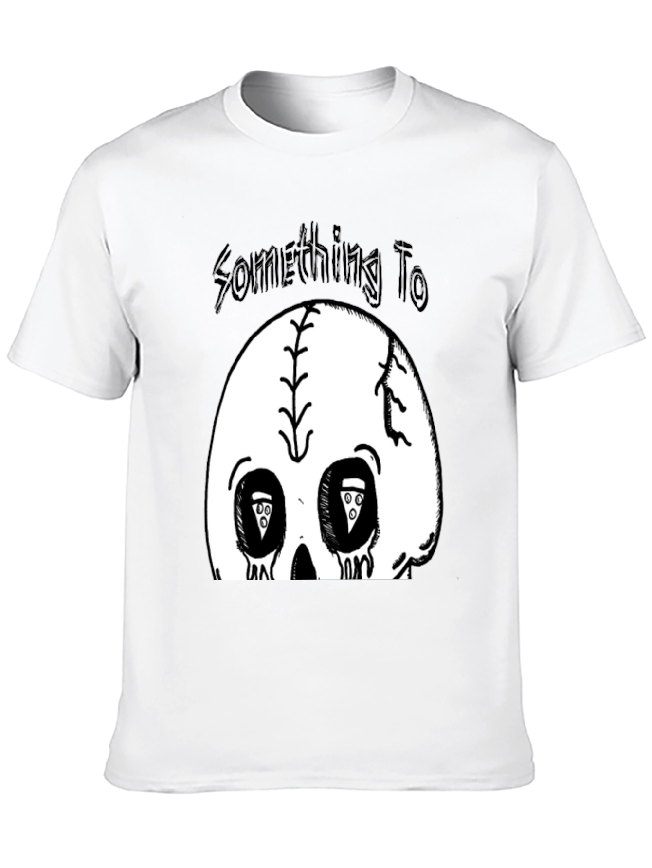 Skull Pizza Eyes Graphic Black T-Shirt