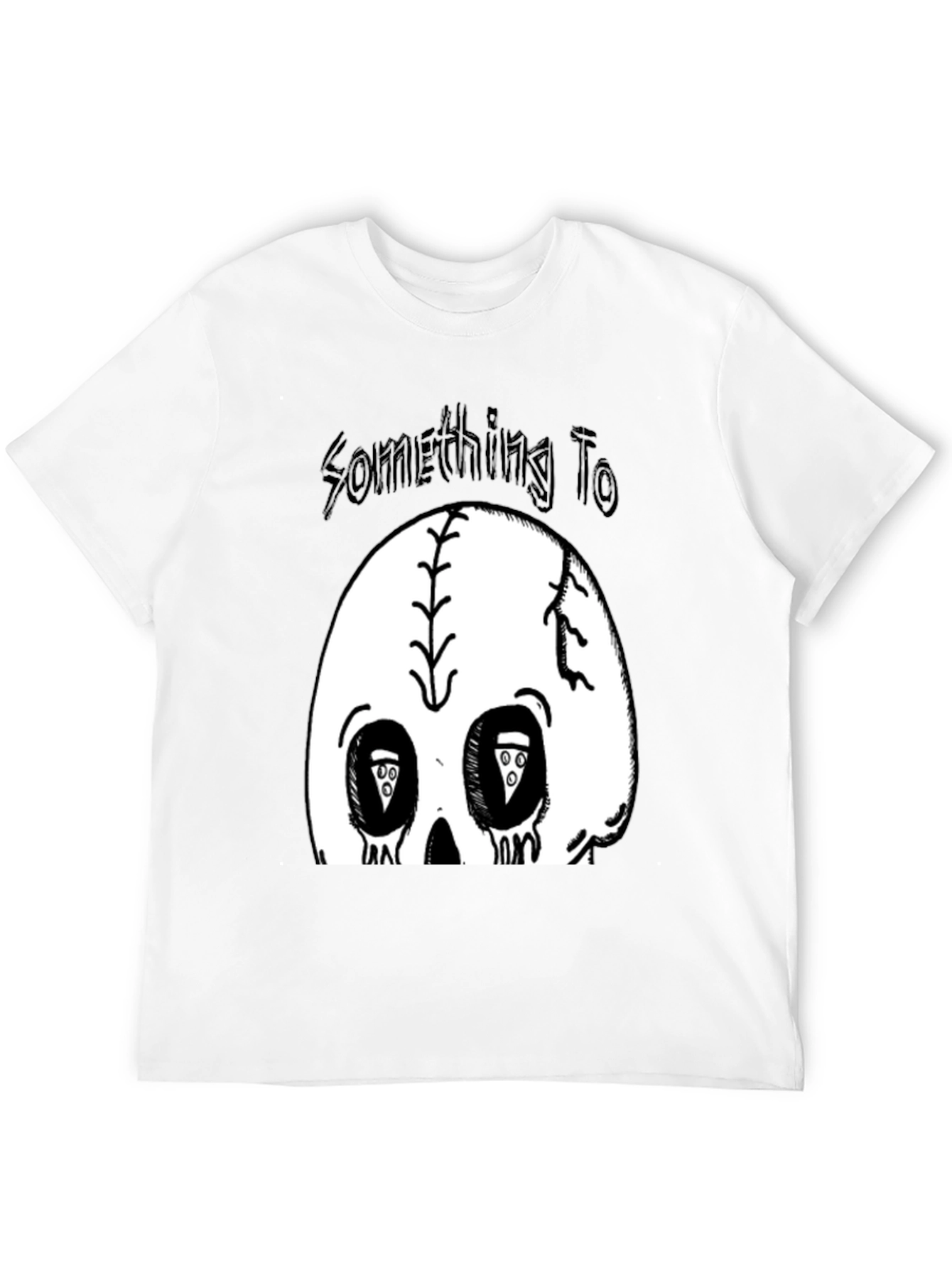 Skull Pizza Eyes Graphic Black T-Shirt