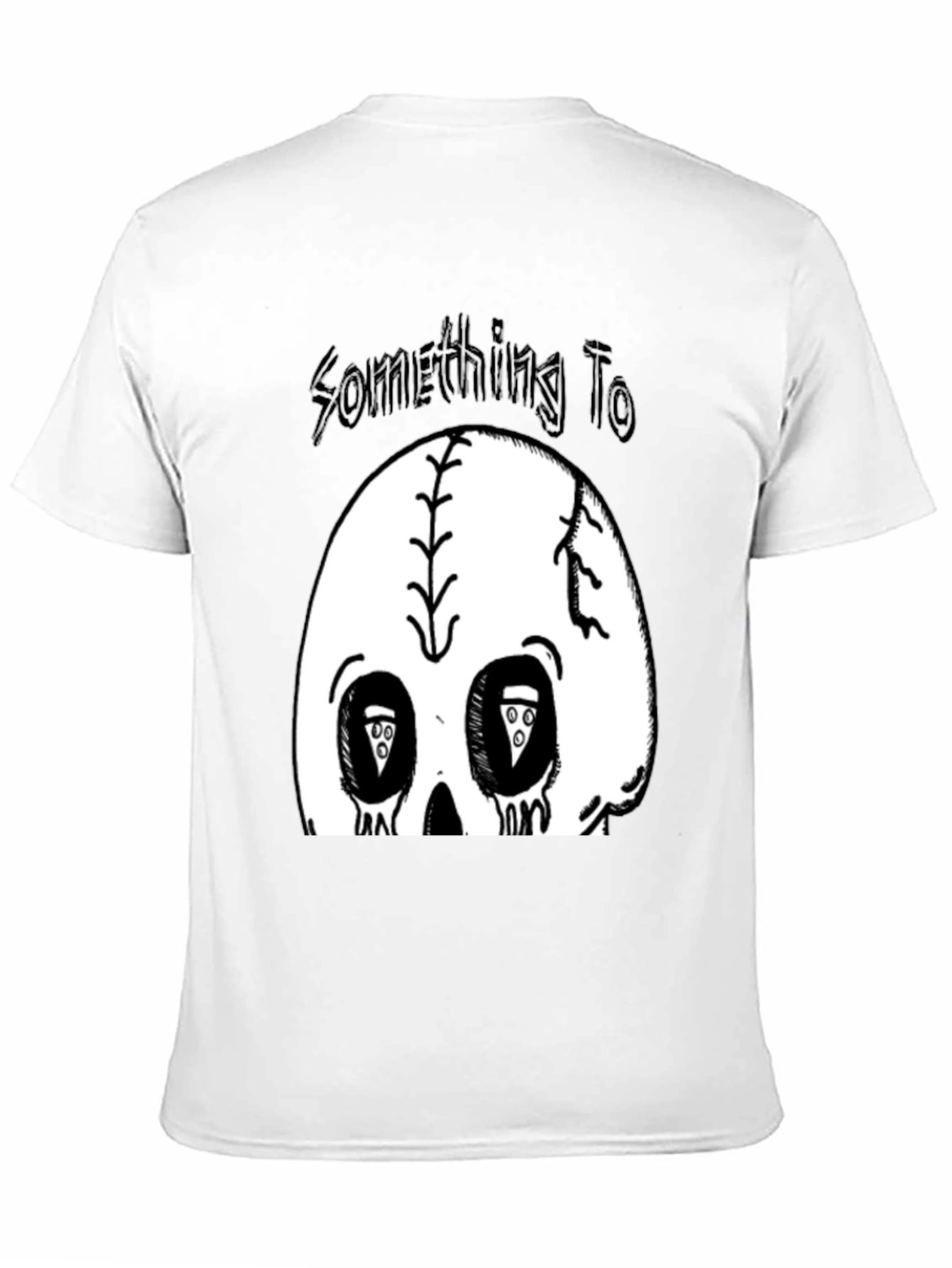 Skull Pizza Eyes Graphic Black T-Shirt
